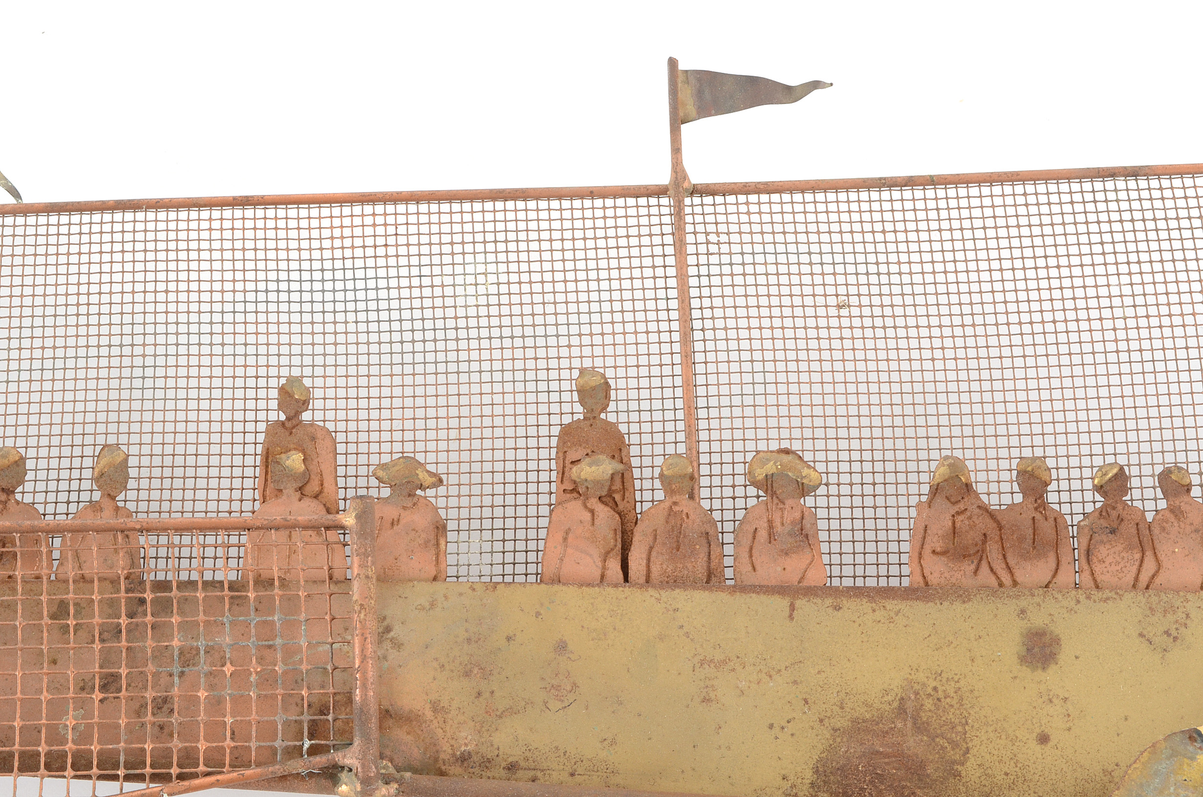 Bijan Mid Century Brutalist Laser-Cut Metal Tennis-Themed Wall Sculpture