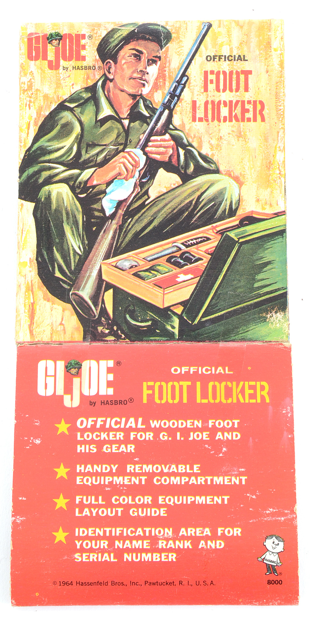 Pair of Vintage 1964 Wooden GI Joe Weapons Footlockers One with Sleeve