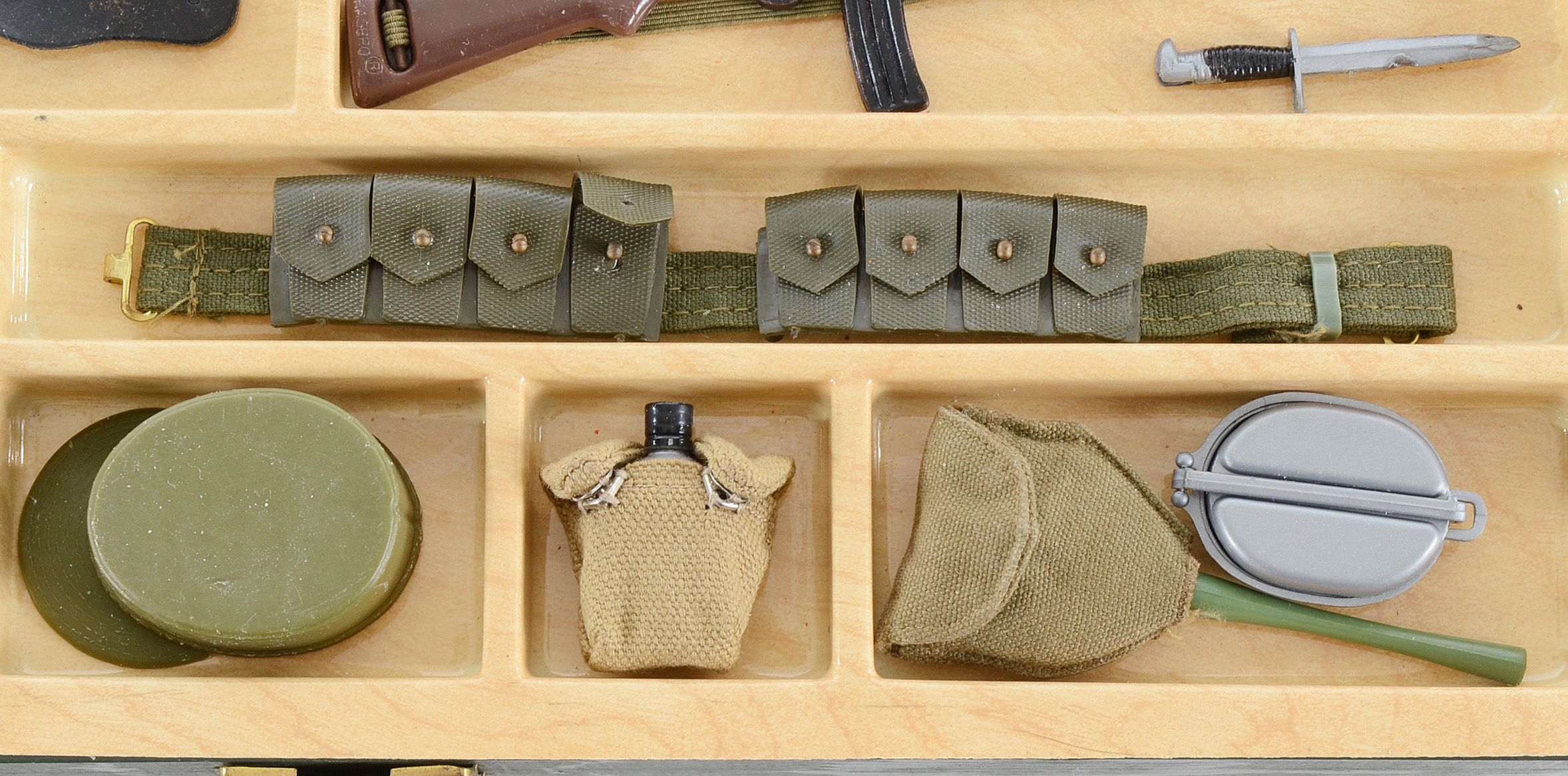 Pair of Vintage 1964 Wooden GI Joe Weapons Footlockers One with Sleeve