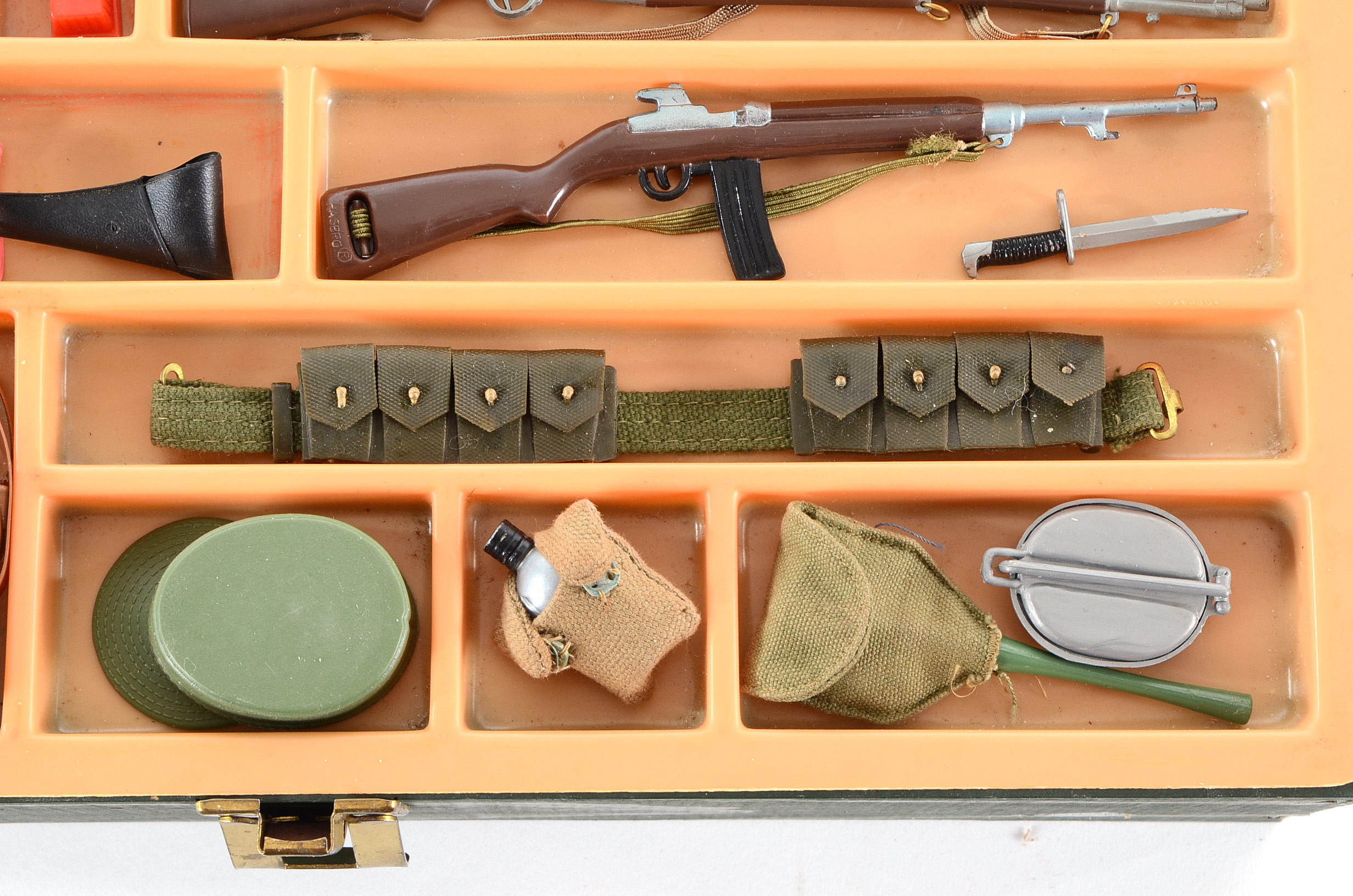 Pair of Original 1964 GI Joe Wooden Footlockers Complete with Weapons