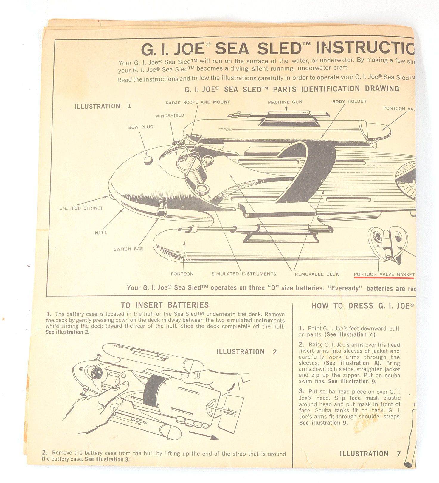 1967 Vintage GI Joe "Sea Sled" with Rare Frogman