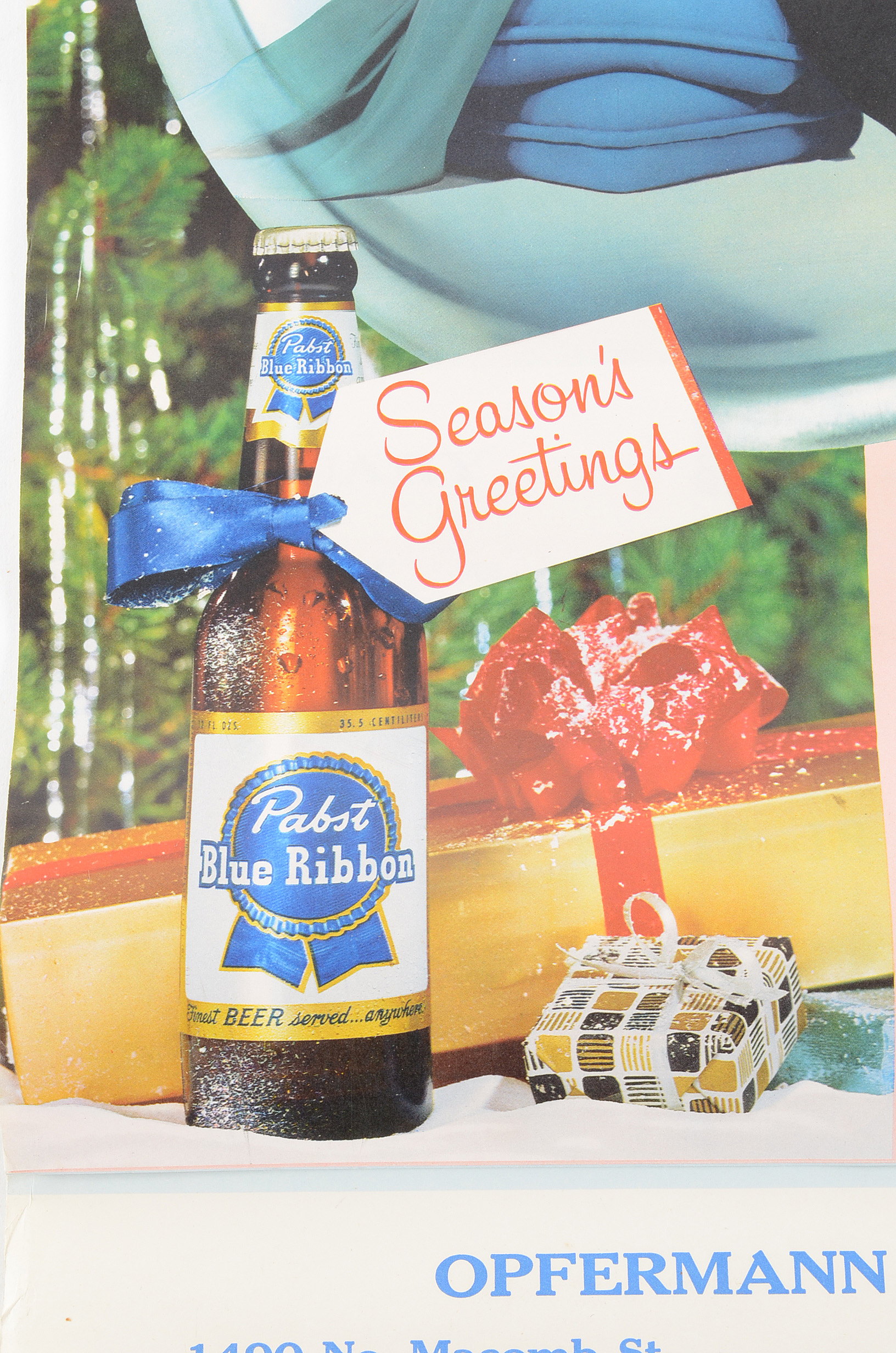 1957-1958 Pabst Blue Ribbon Beer Advertising Calendar