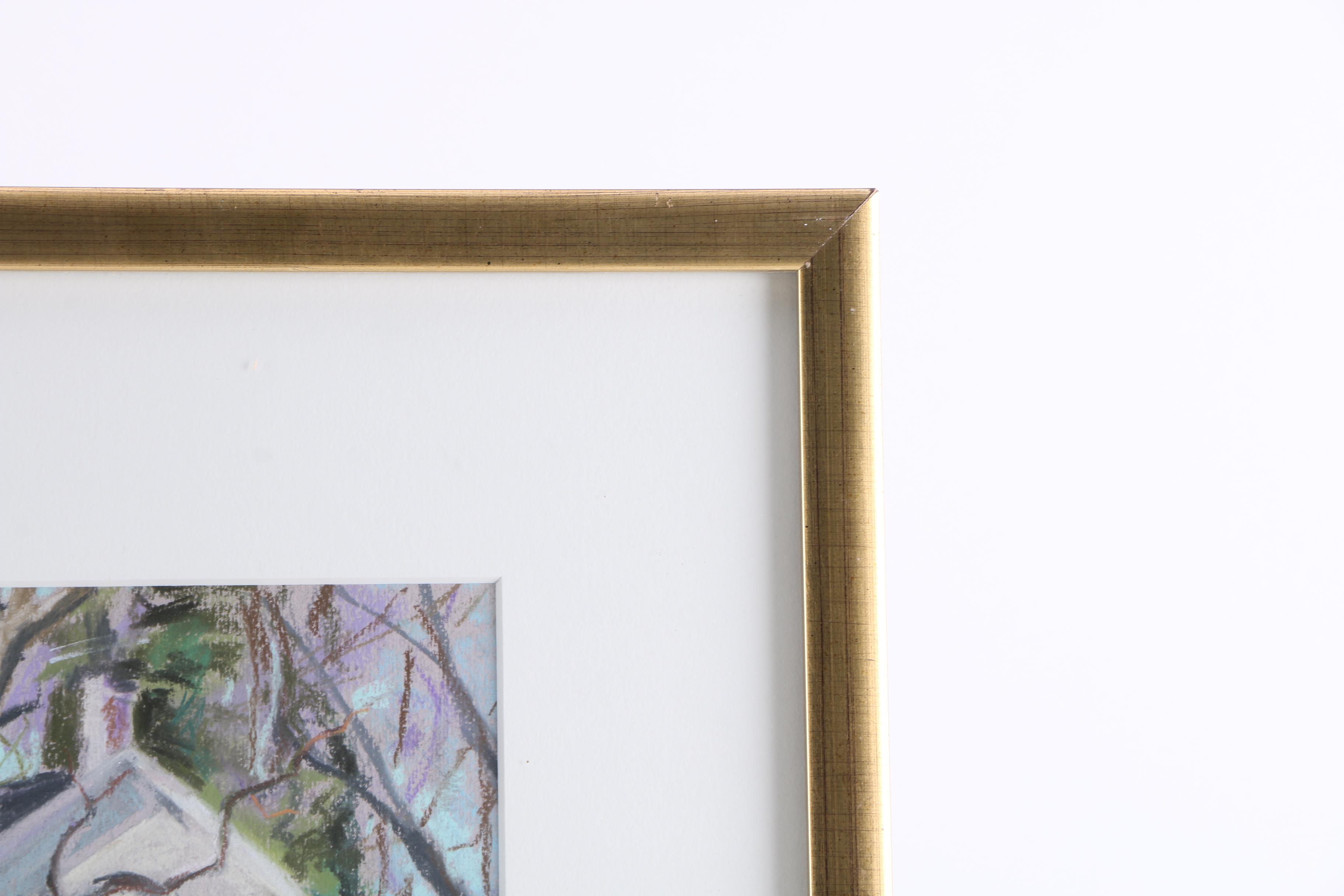 Mary Pritchard Pastel Drawing "House at Quaker Neck Landing"