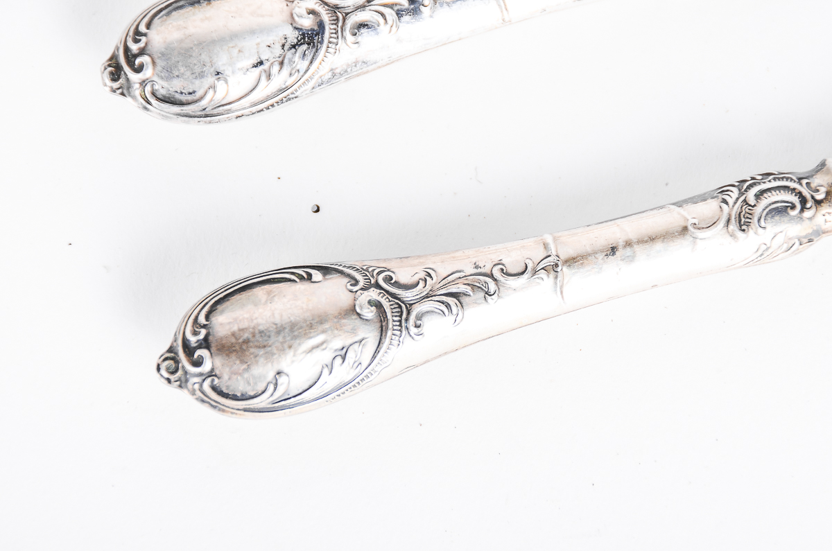 Set of Nine 800 Silver Dinner Knives