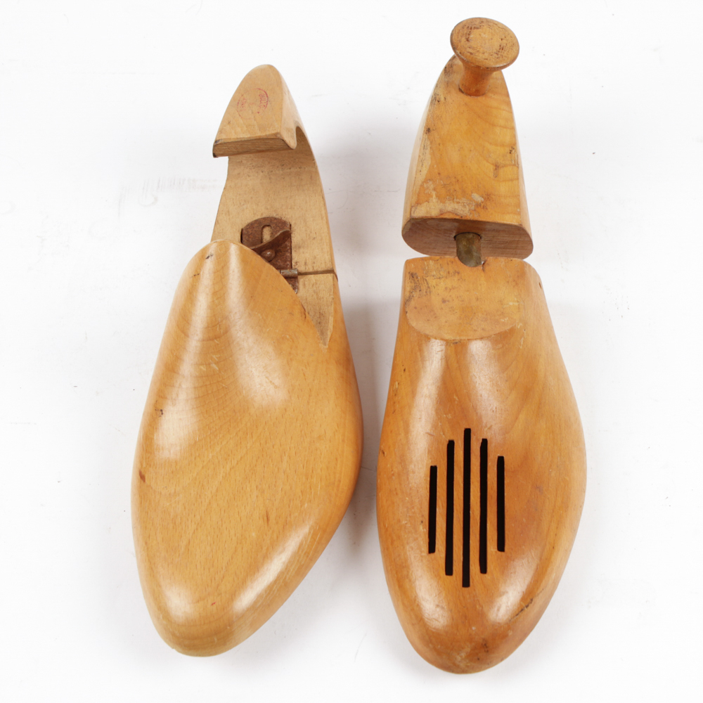 Vintage Shoe Shine Kit and Shoe Stretchers