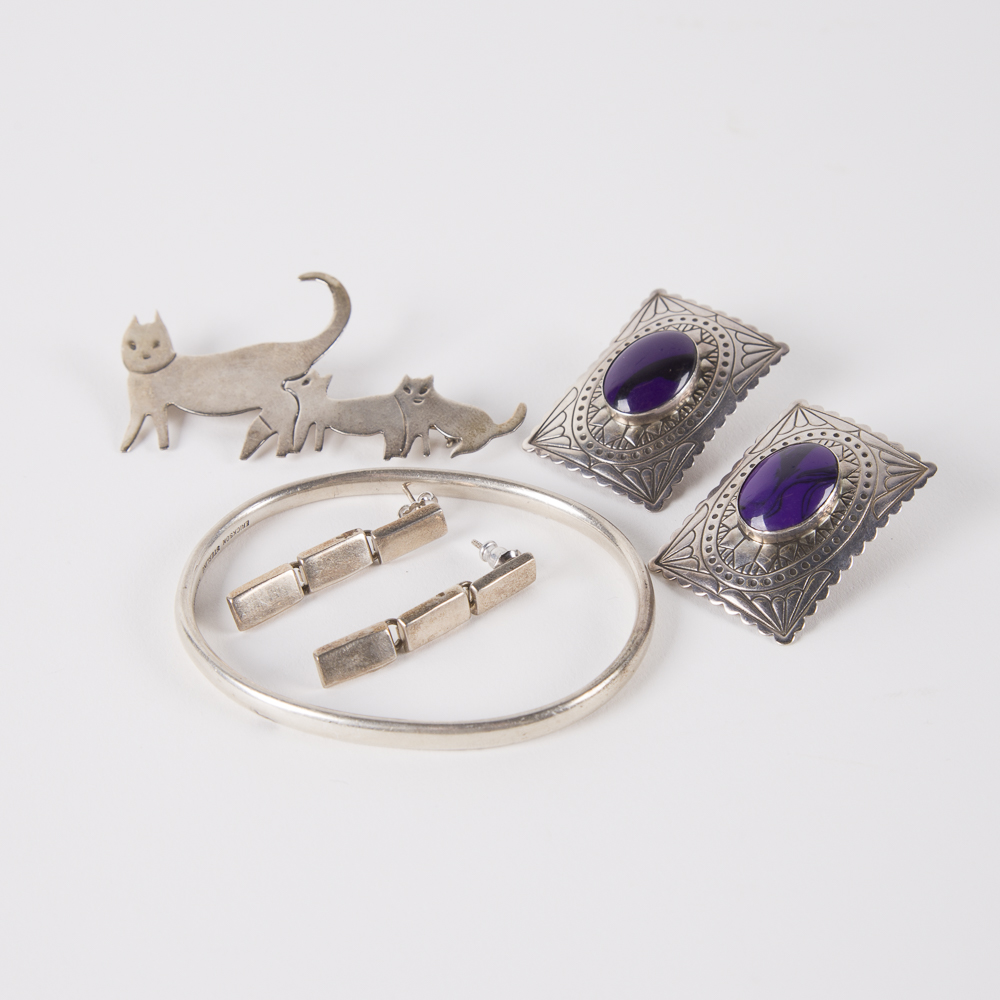 Sterling Silver Jewelry Collection Including Erickson