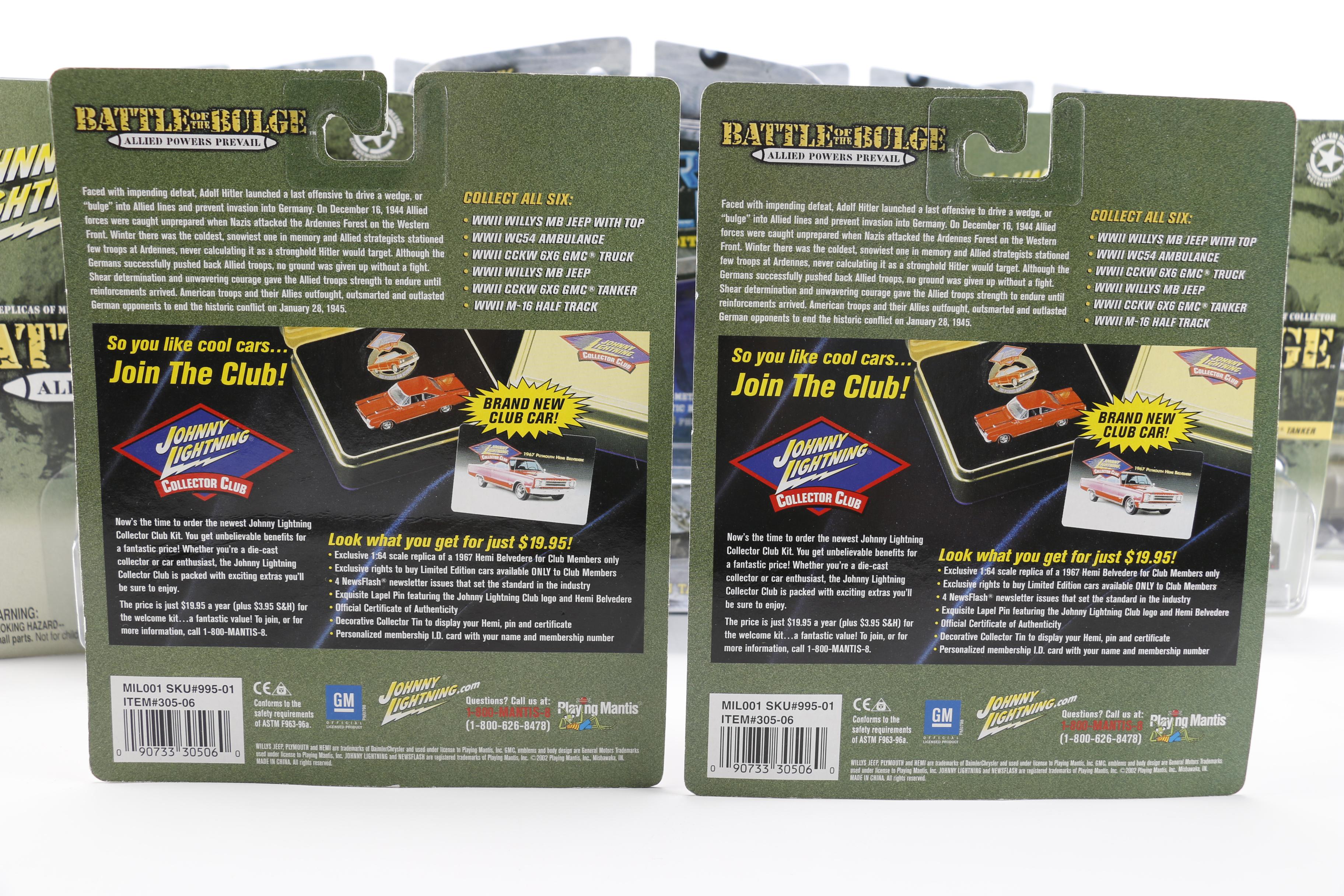 Mint in Box Military-Themed  Johnny Lightning Toy Vehicles