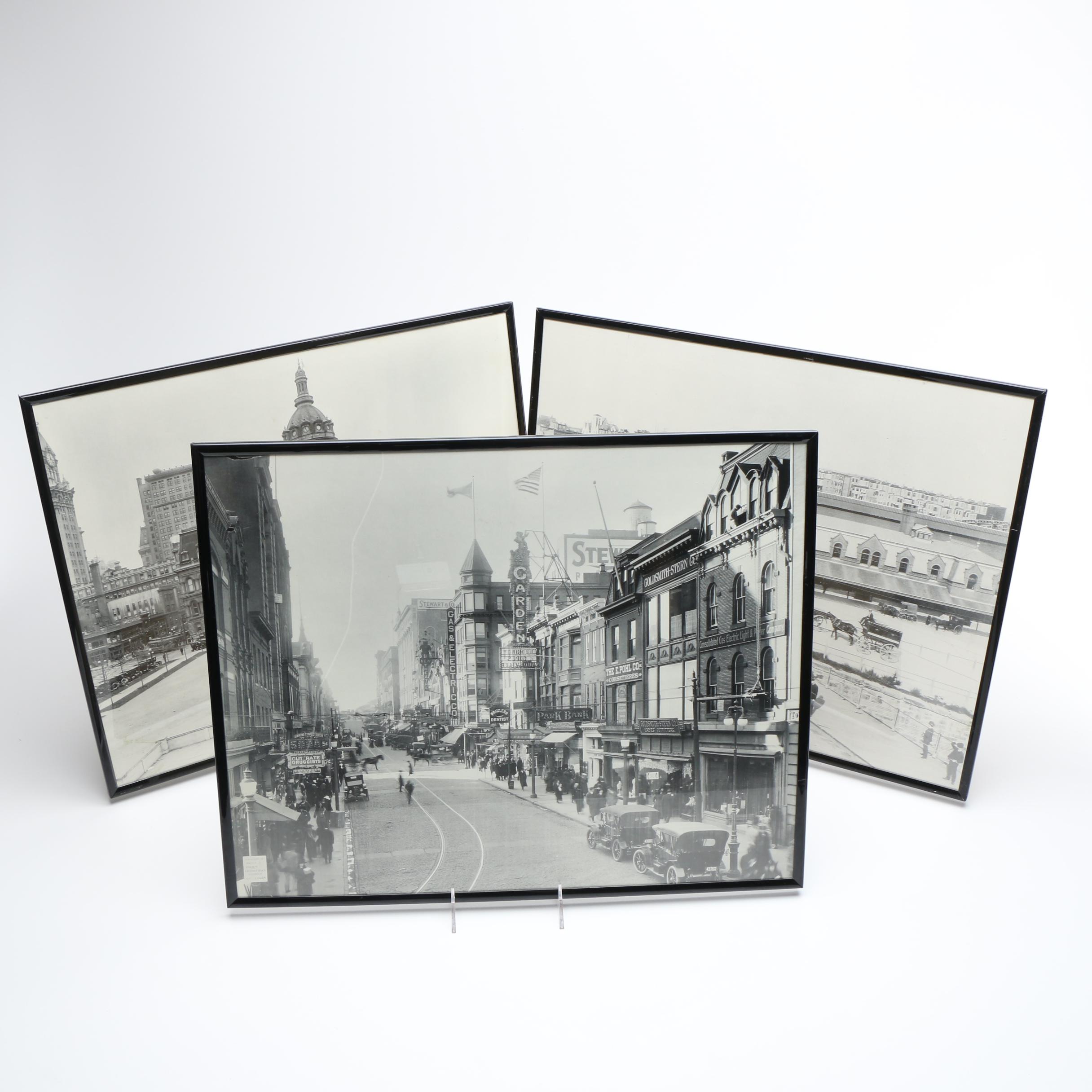 Half-Tone Prints  of Vintage Photographs of Cityscapes