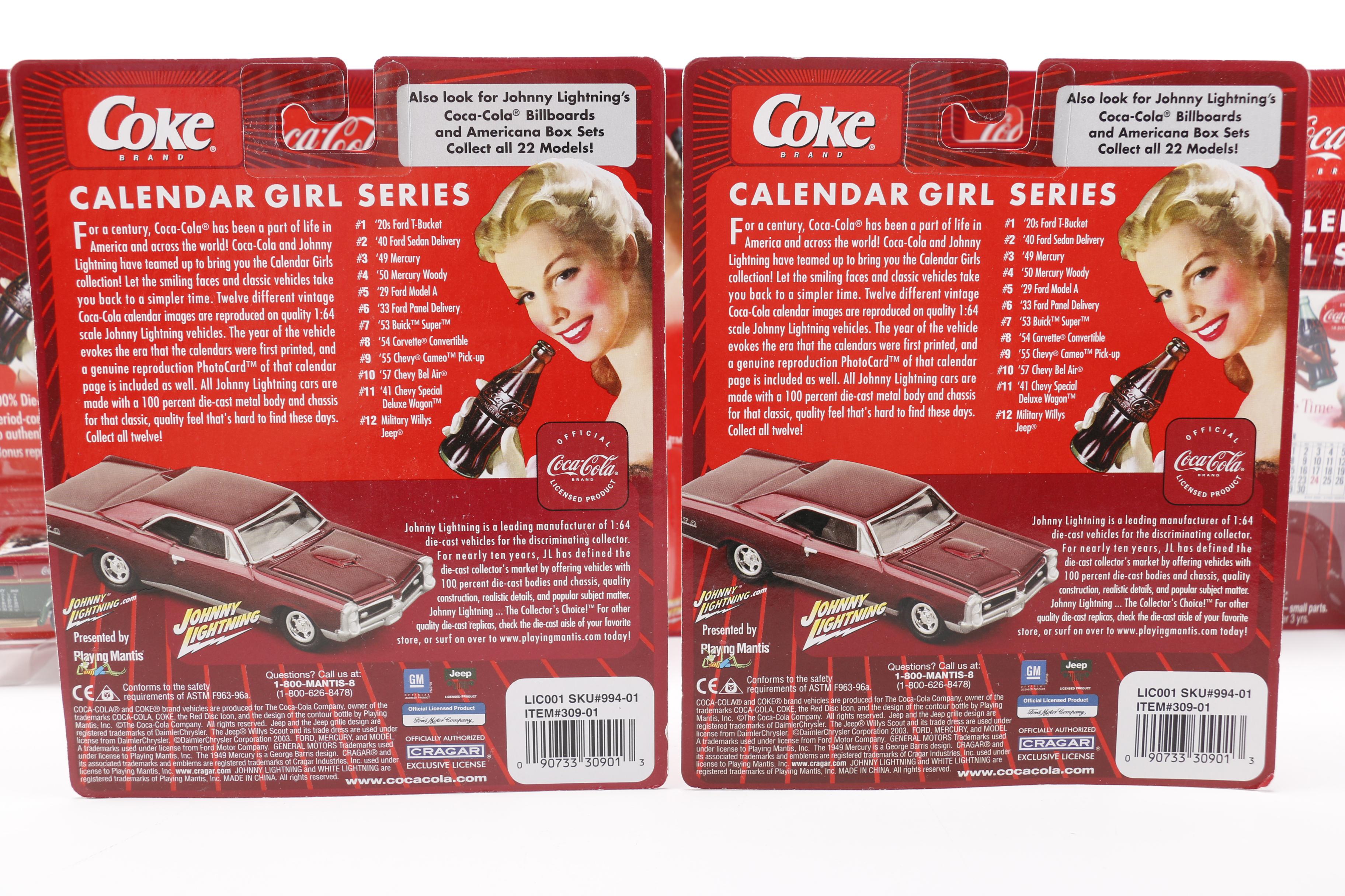 Coca-Cola "Calendar Girl Series"  Die-Cast Collector Cars