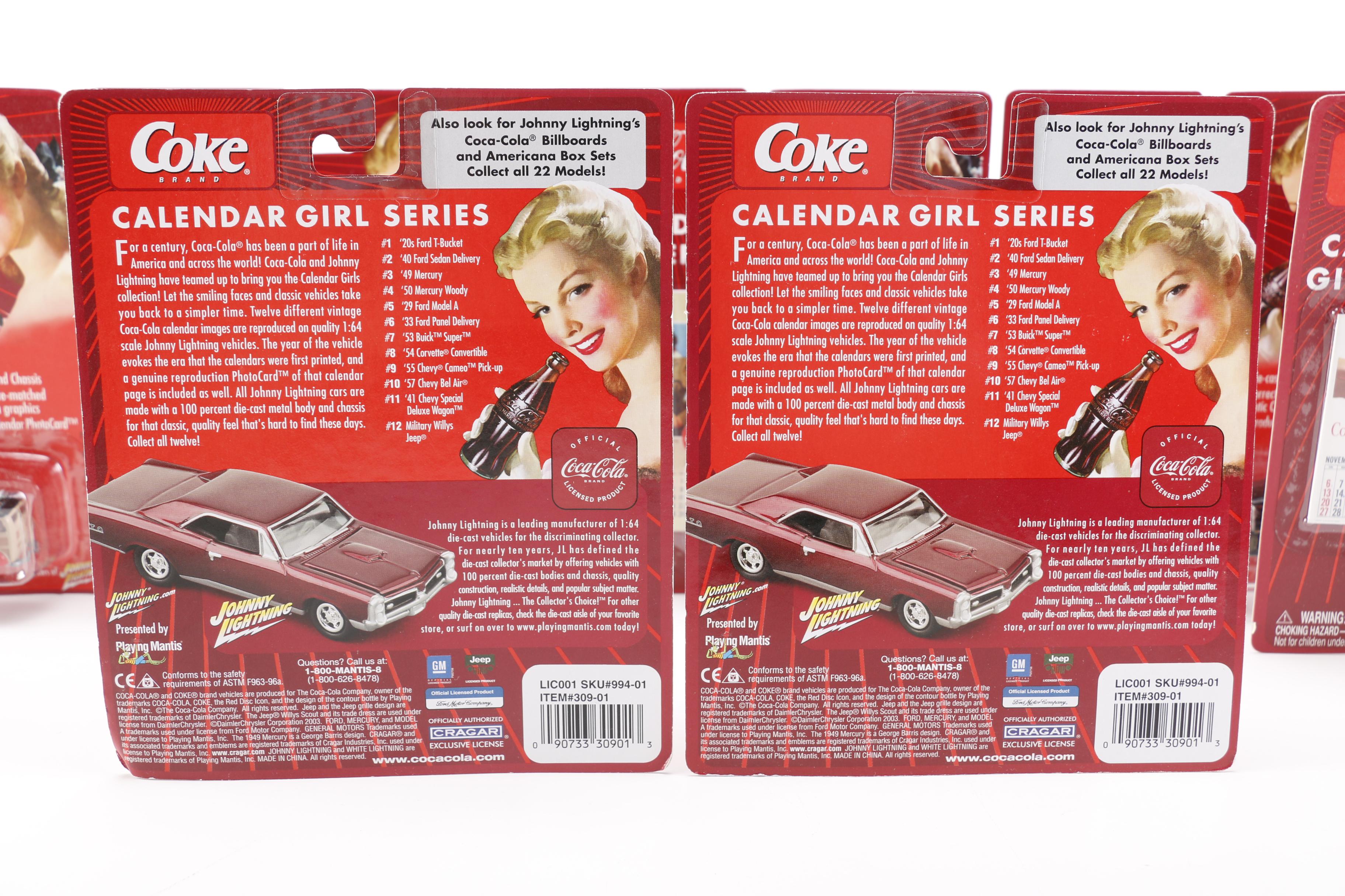 Coca-Cola "Calendar Girl Series"  Die-Cast Collector Cars