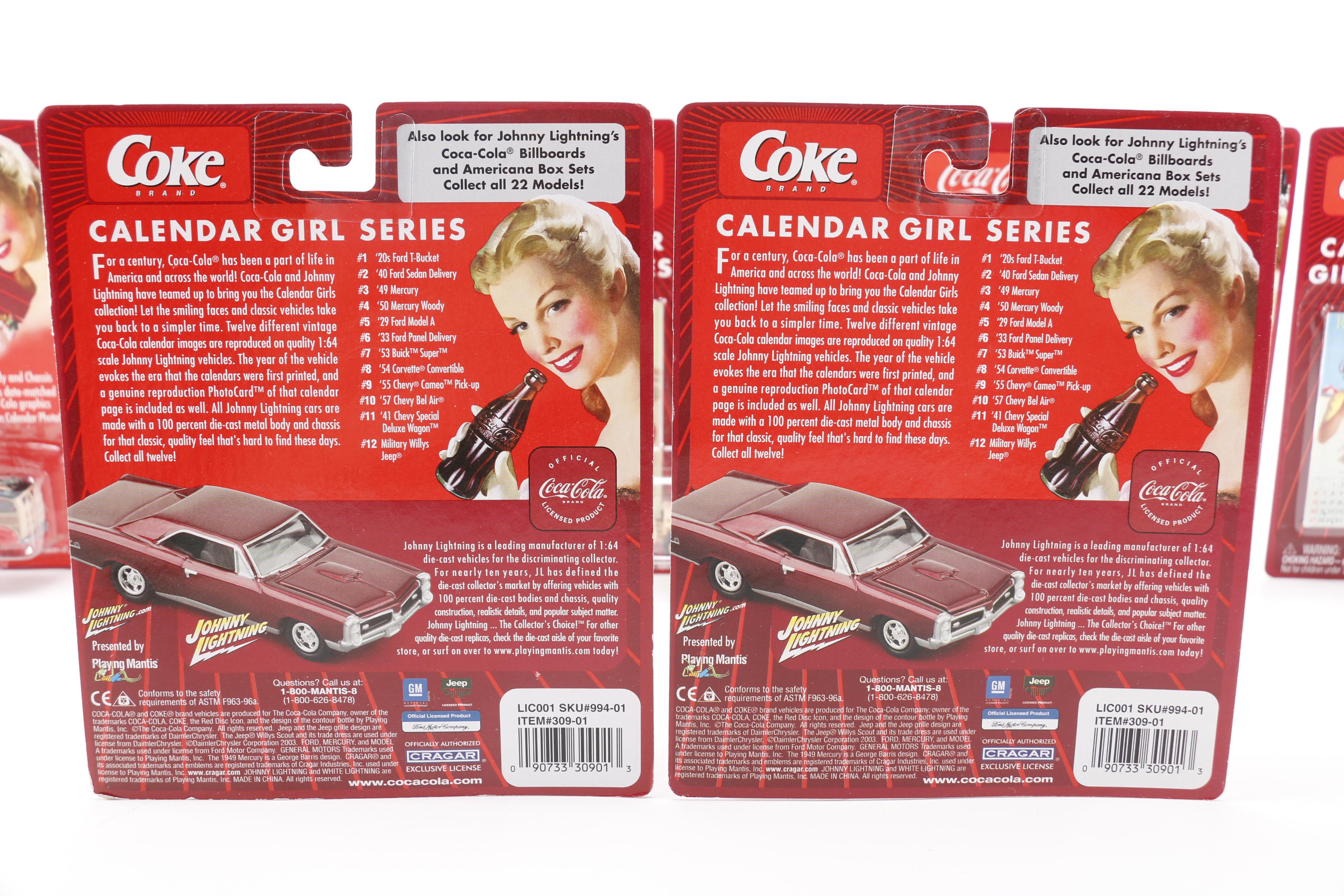 Coca-Cola "Calendar Girl Series"  Die-Cast Collector Cars