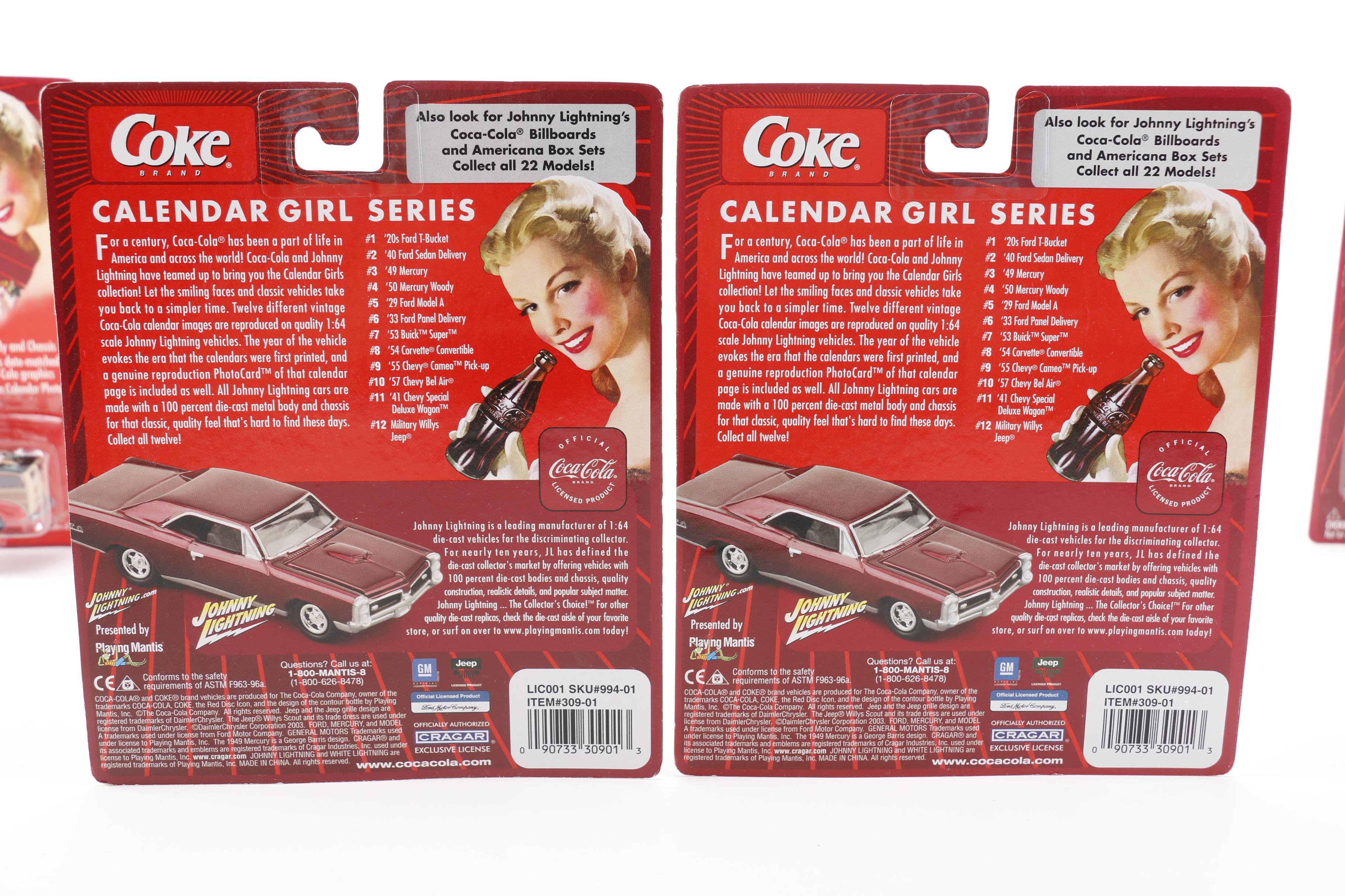 Coca-Cola "Calendar Girl Series"  Die-Cast Collector Cars