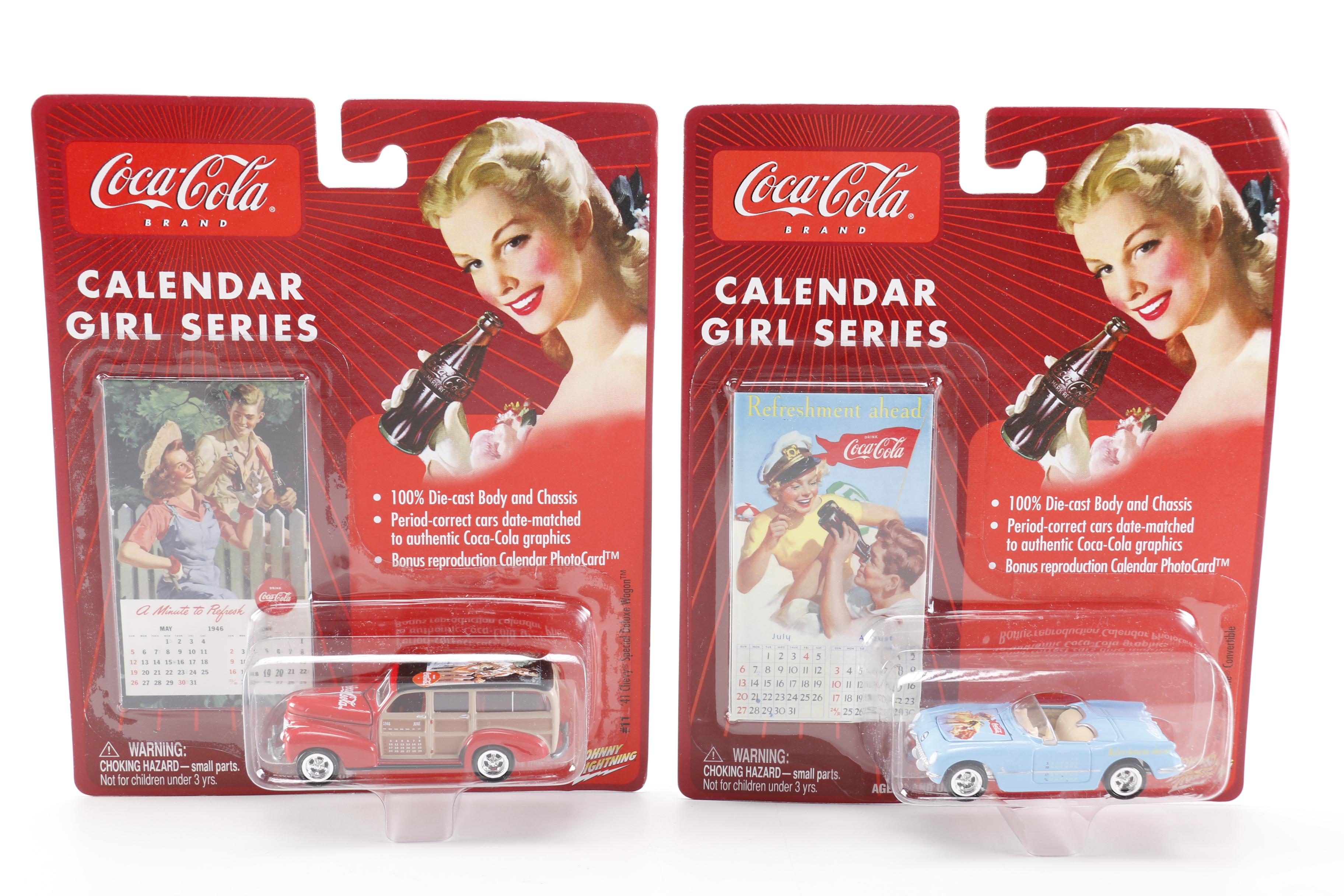 Coca-Cola "Calendar Girl Series"  Die-Cast Collector Cars