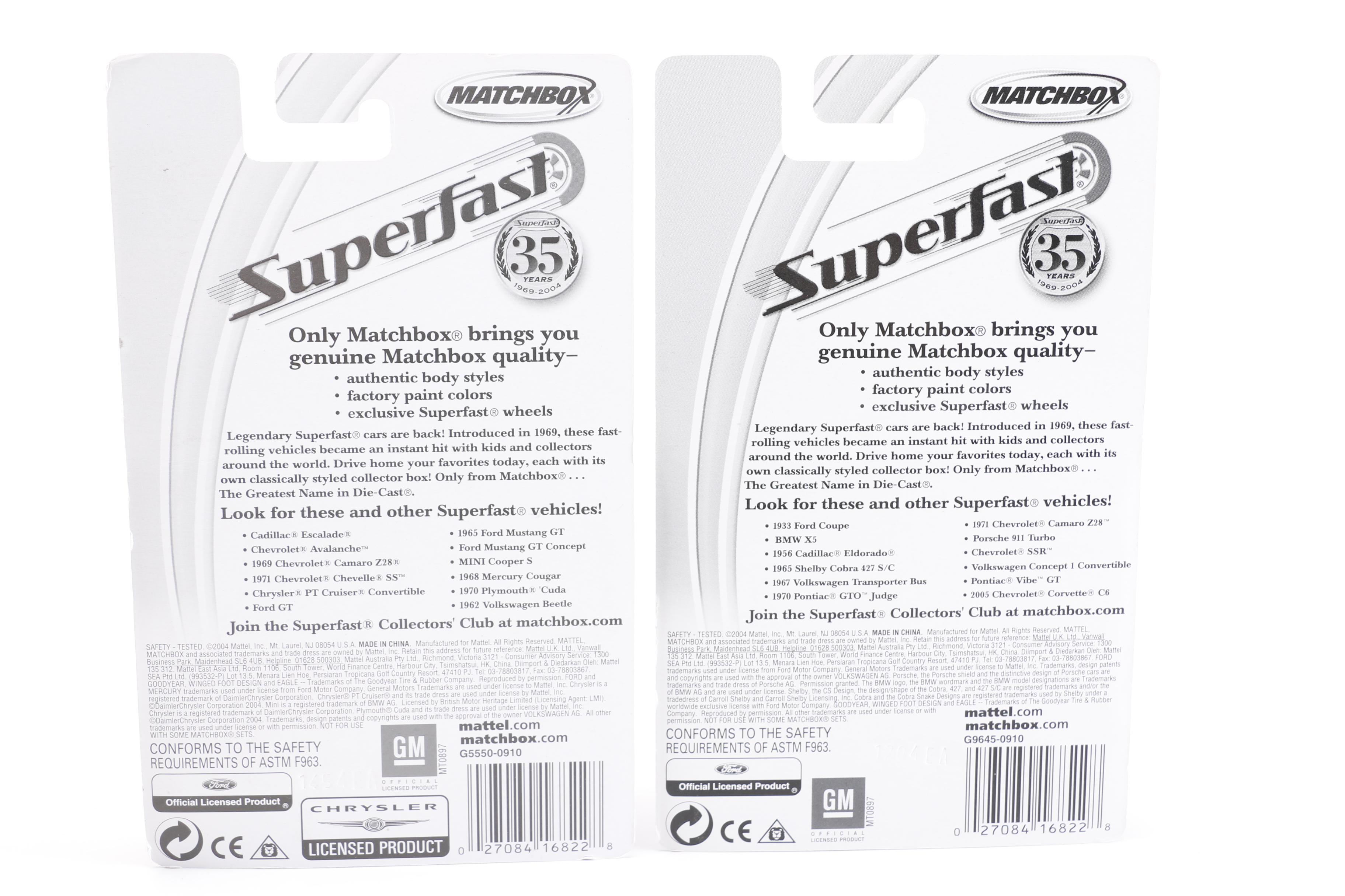 Matchbox "Superfast" Die-Cast Cars