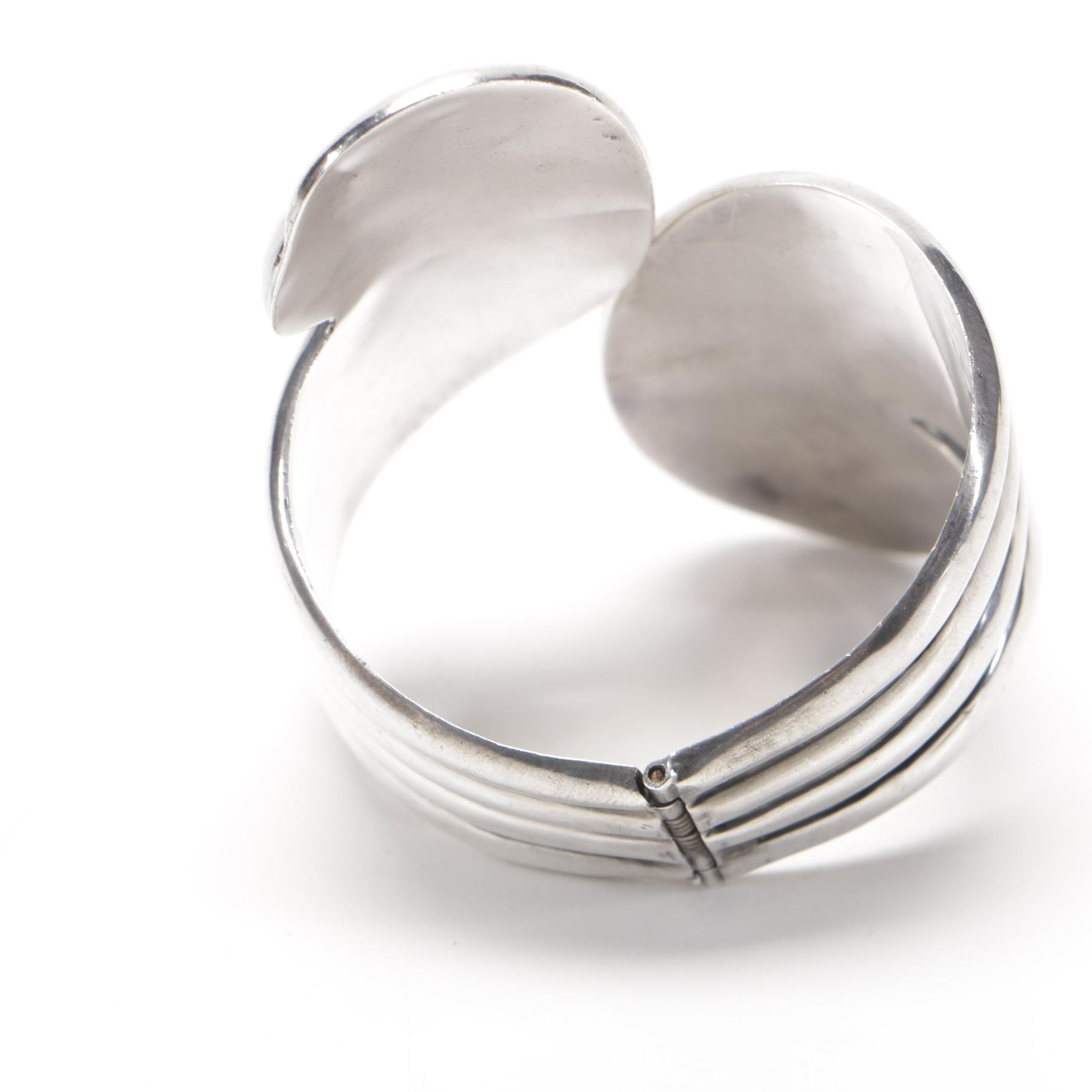 Mexican Sterling Hinged Bangle Bracelet