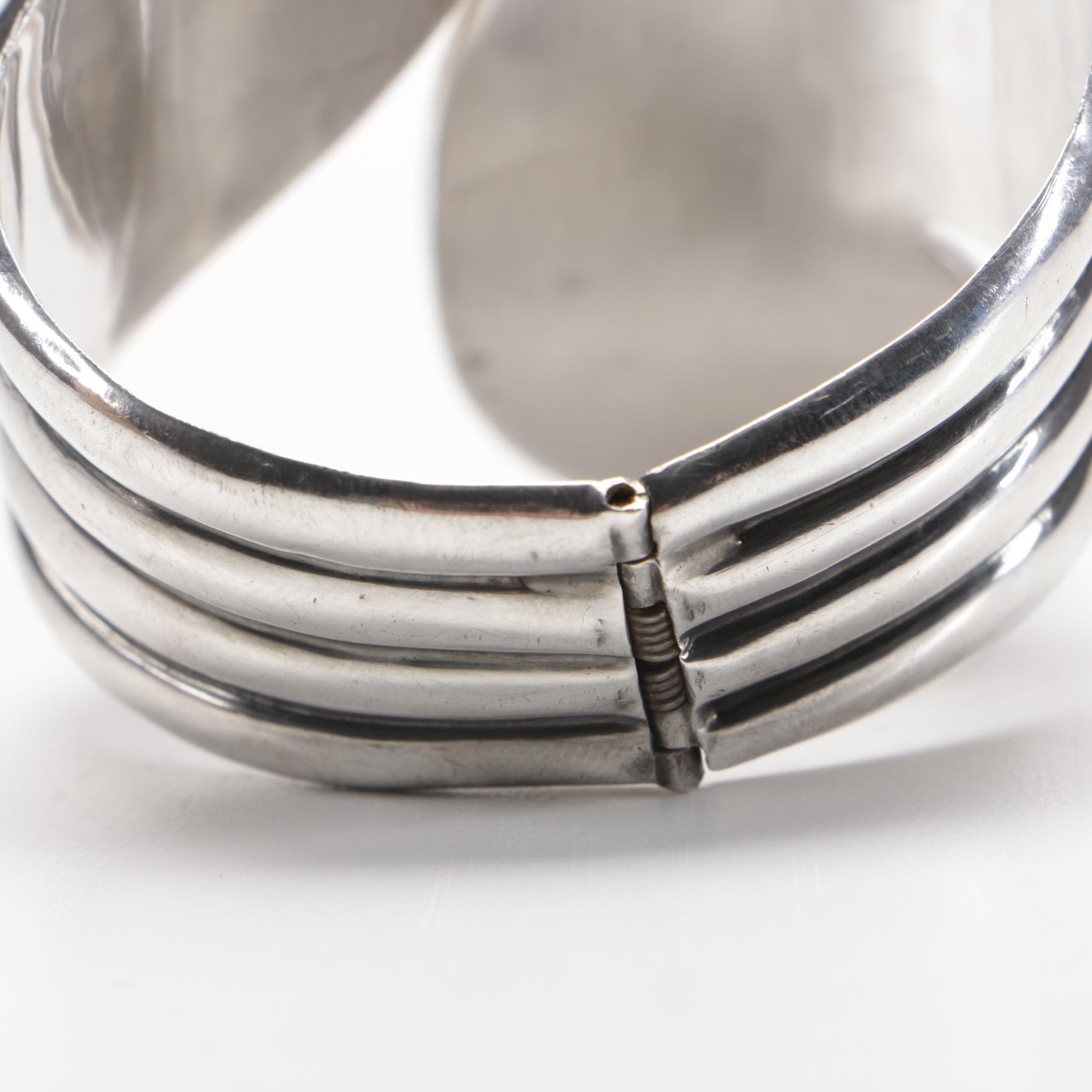 Mexican Sterling Hinged Bangle Bracelet