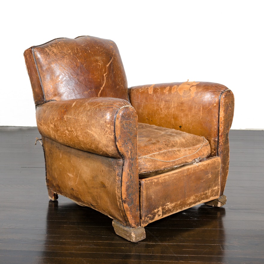 Early 20th Century Leather Club Chair