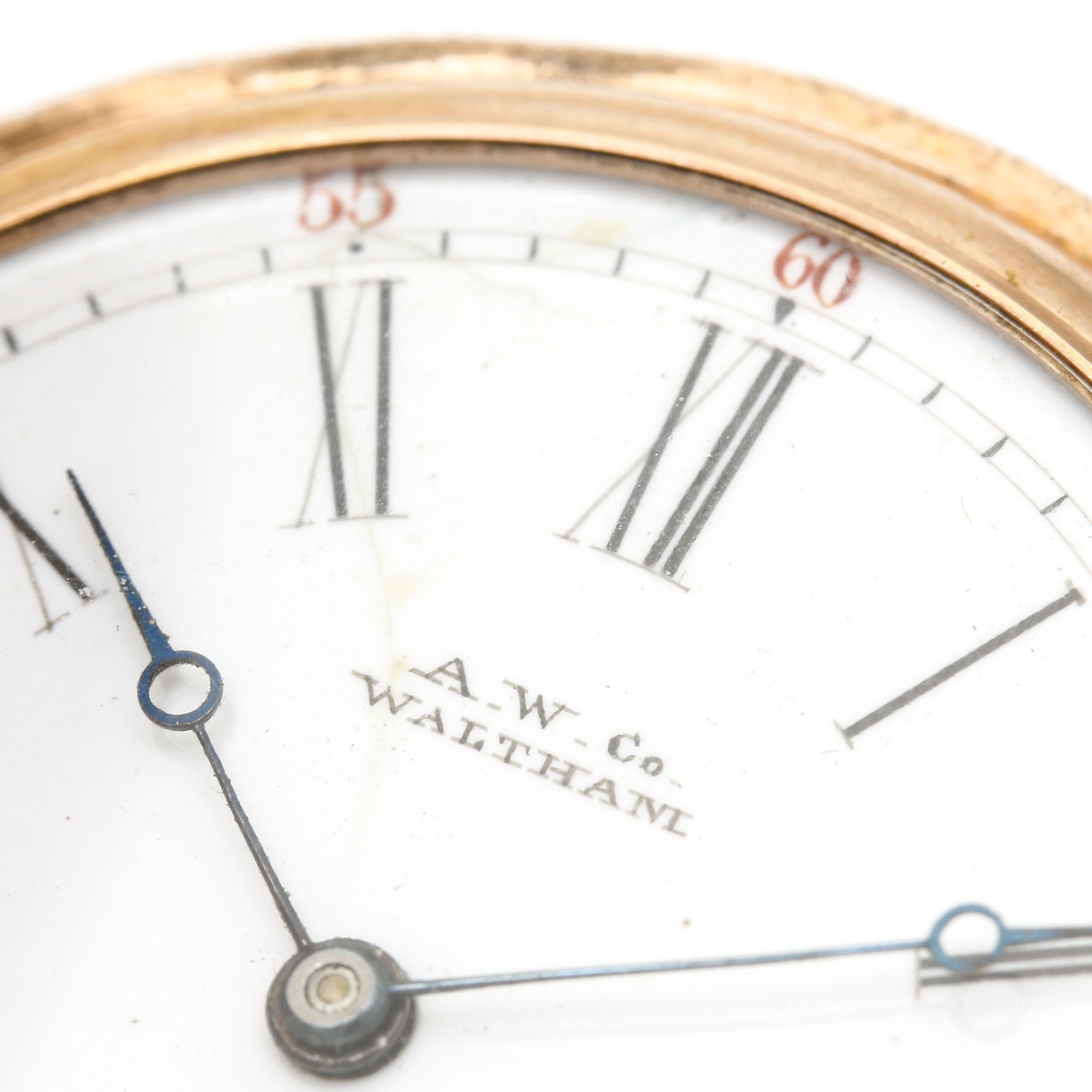 Circa 1888 Antique 14K Rose Gold A.W. Co. Waltham Pocket Watch