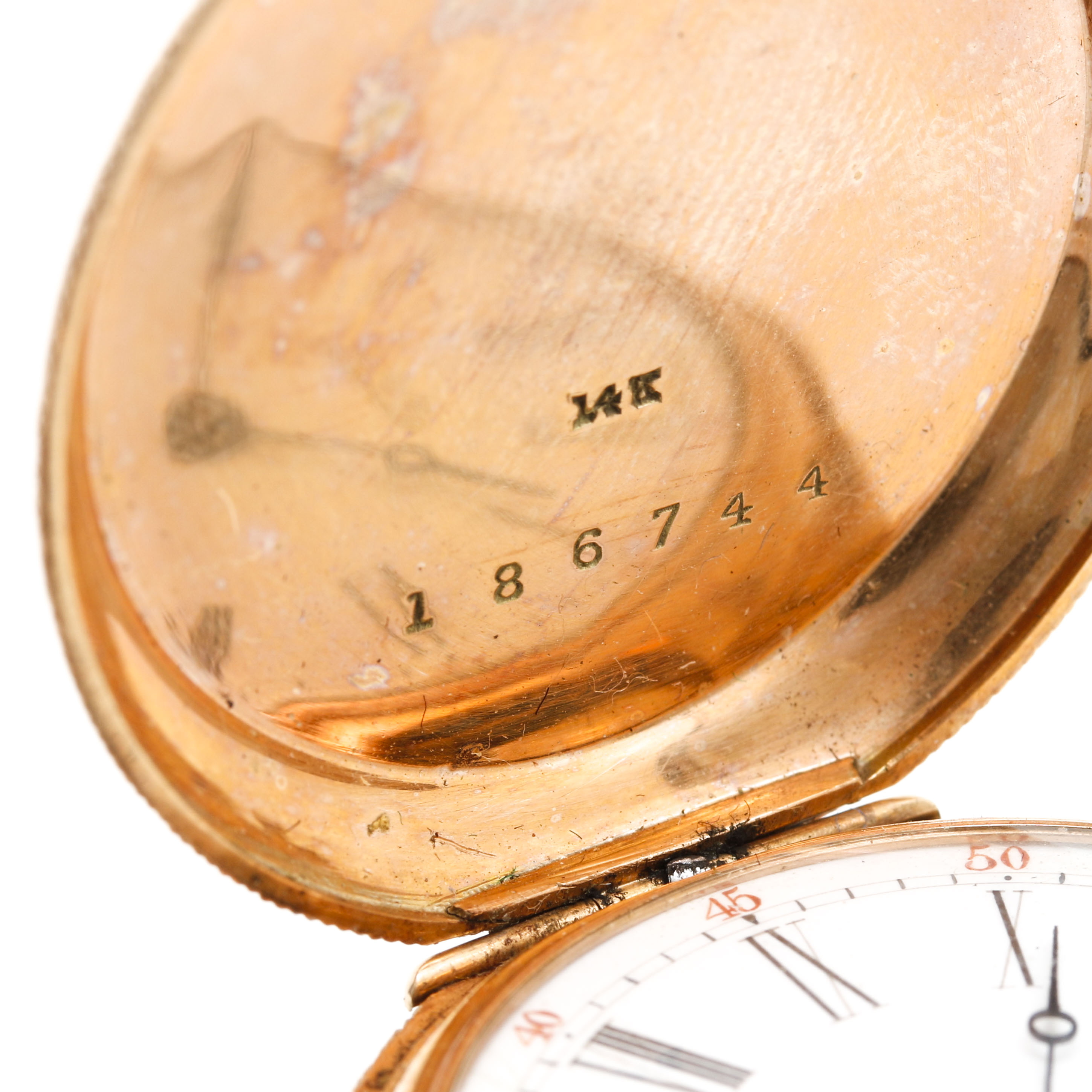 Circa 1888 Antique 14K Rose Gold A.W. Co. Waltham Pocket Watch