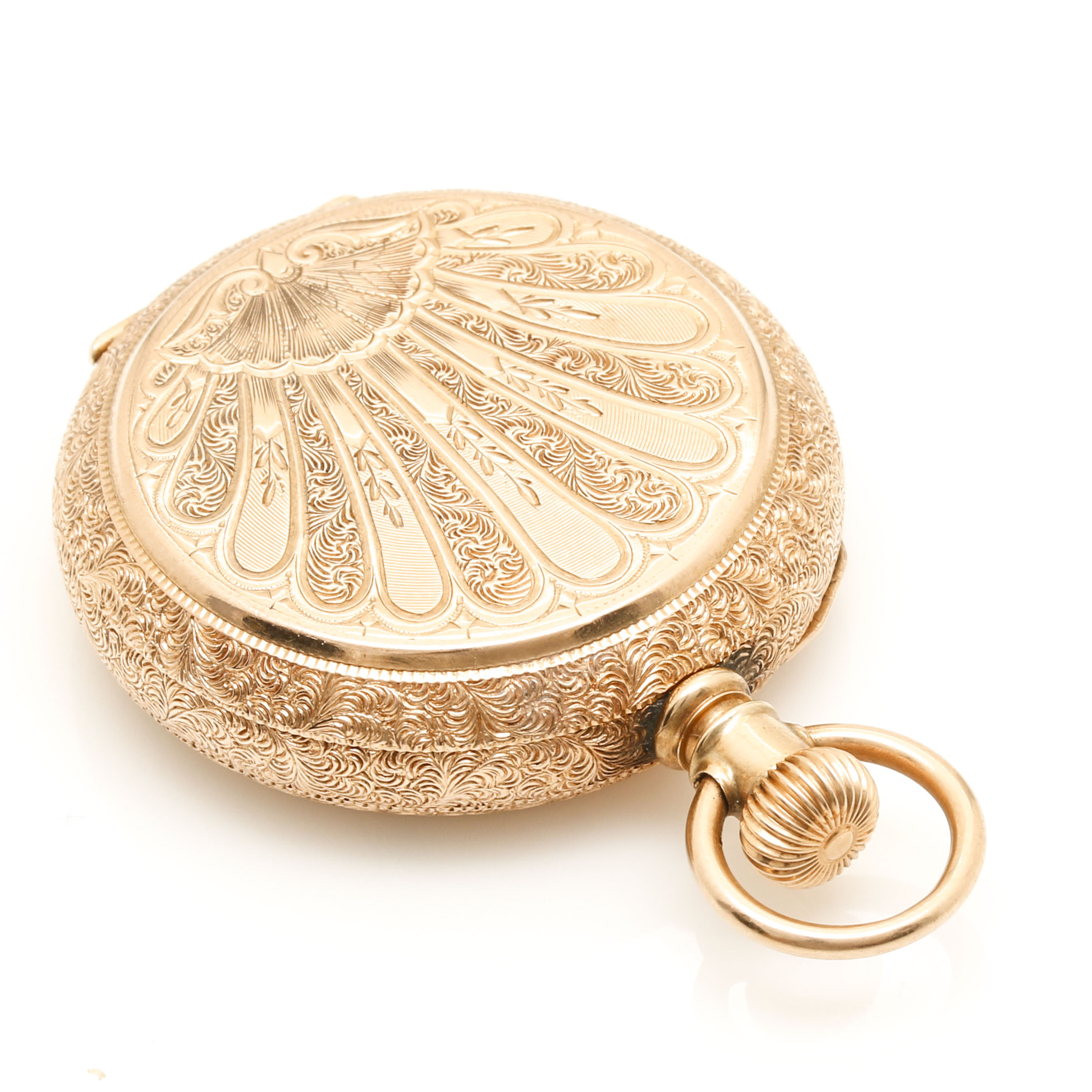 Circa 1888 Antique 14K Rose Gold A.W. Co. Waltham Pocket Watch