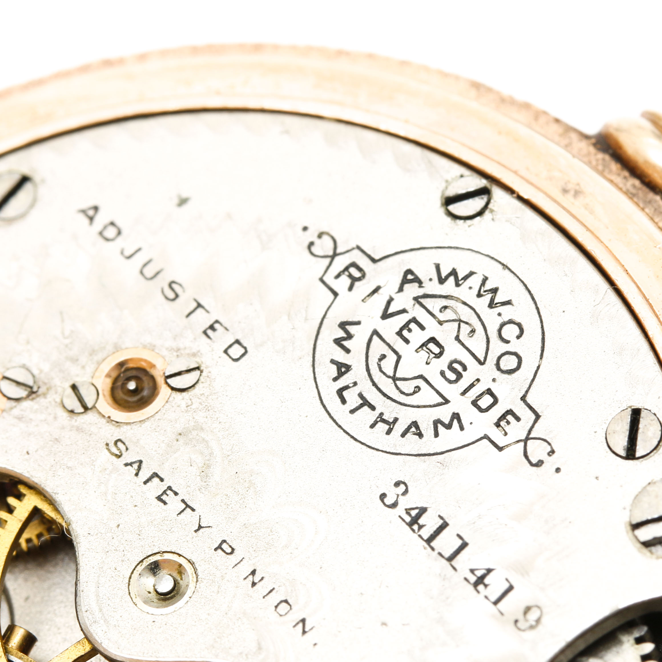 Circa 1888 Antique 14K Rose Gold A.W. Co. Waltham Pocket Watch