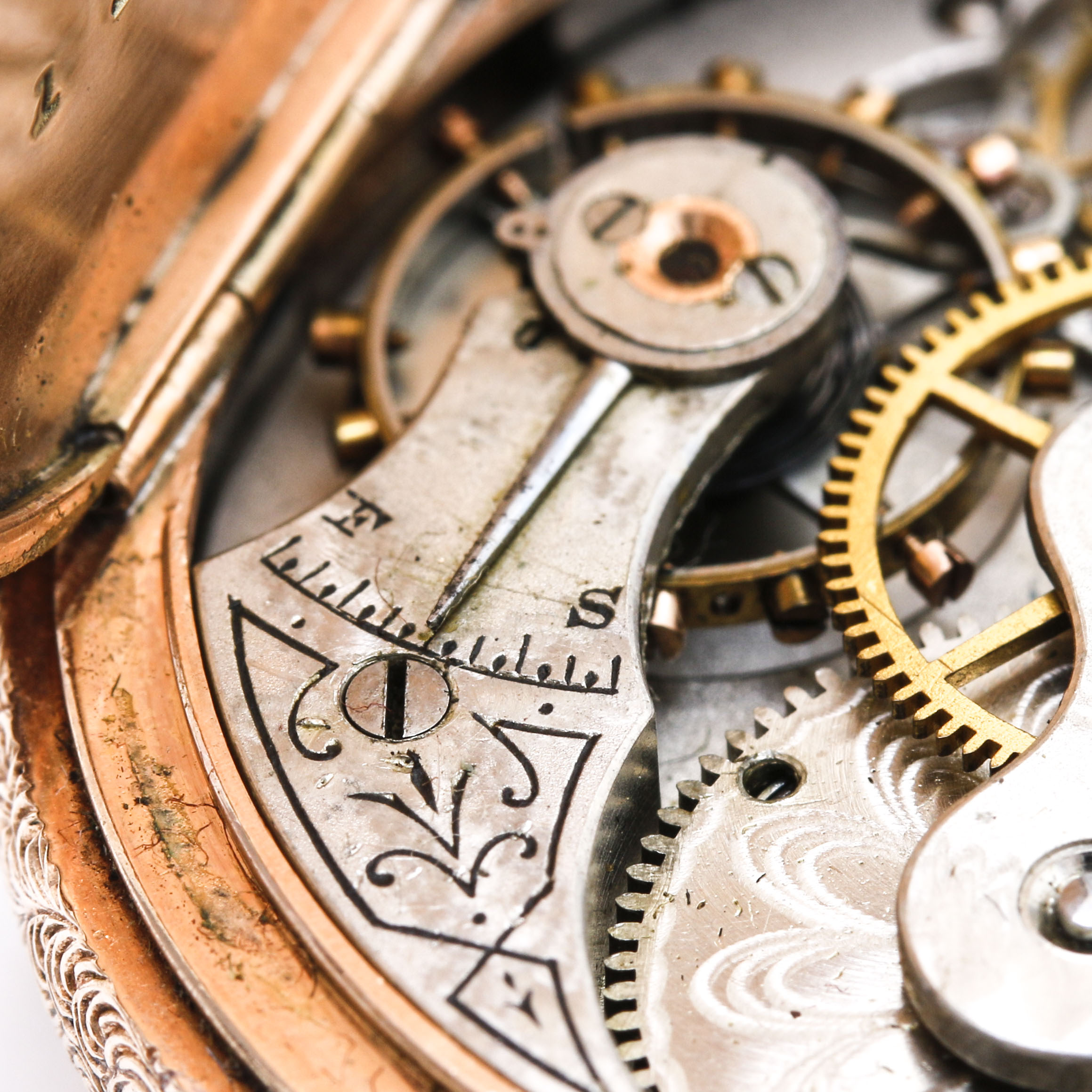 Circa 1888 Antique 14K Rose Gold A.W. Co. Waltham Pocket Watch