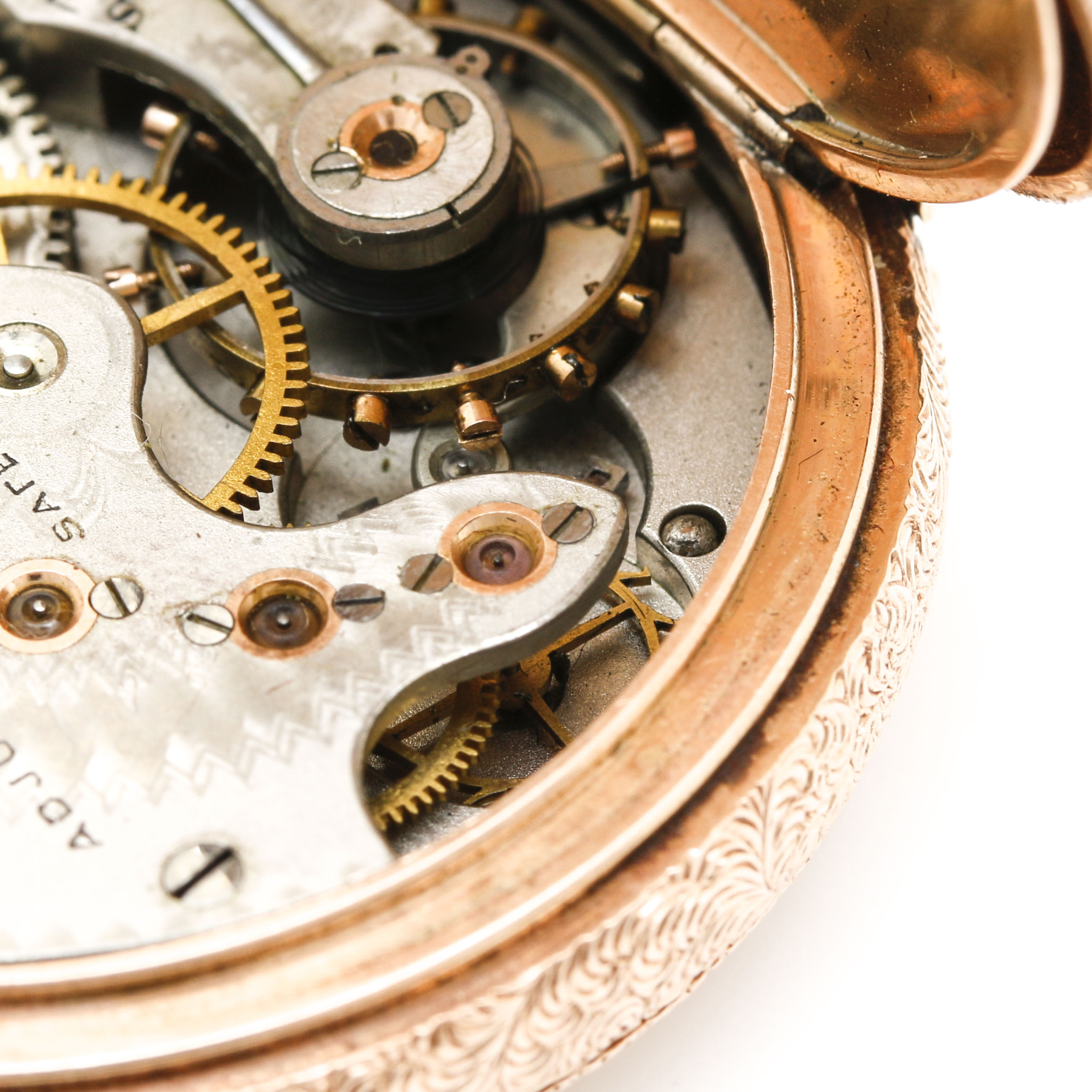 Circa 1888 Antique 14K Rose Gold A.W. Co. Waltham Pocket Watch