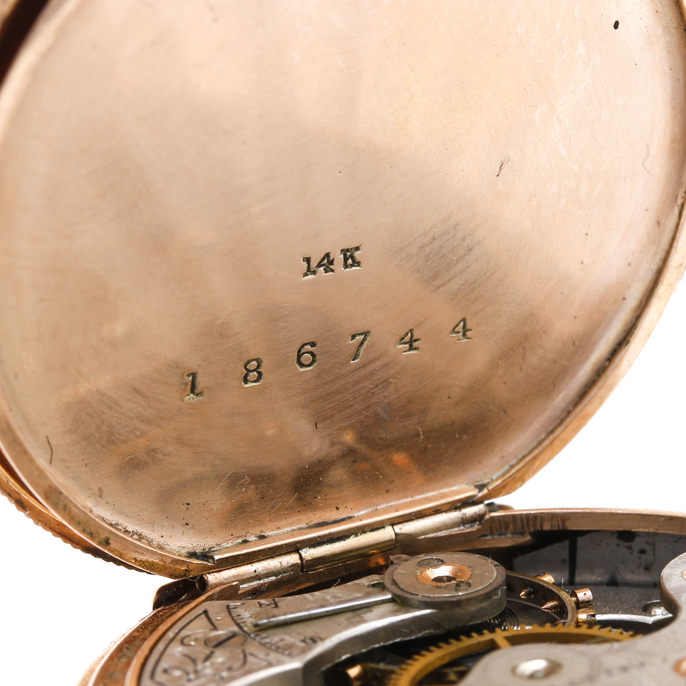 Circa 1888 Antique 14K Rose Gold A.W. Co. Waltham Pocket Watch
