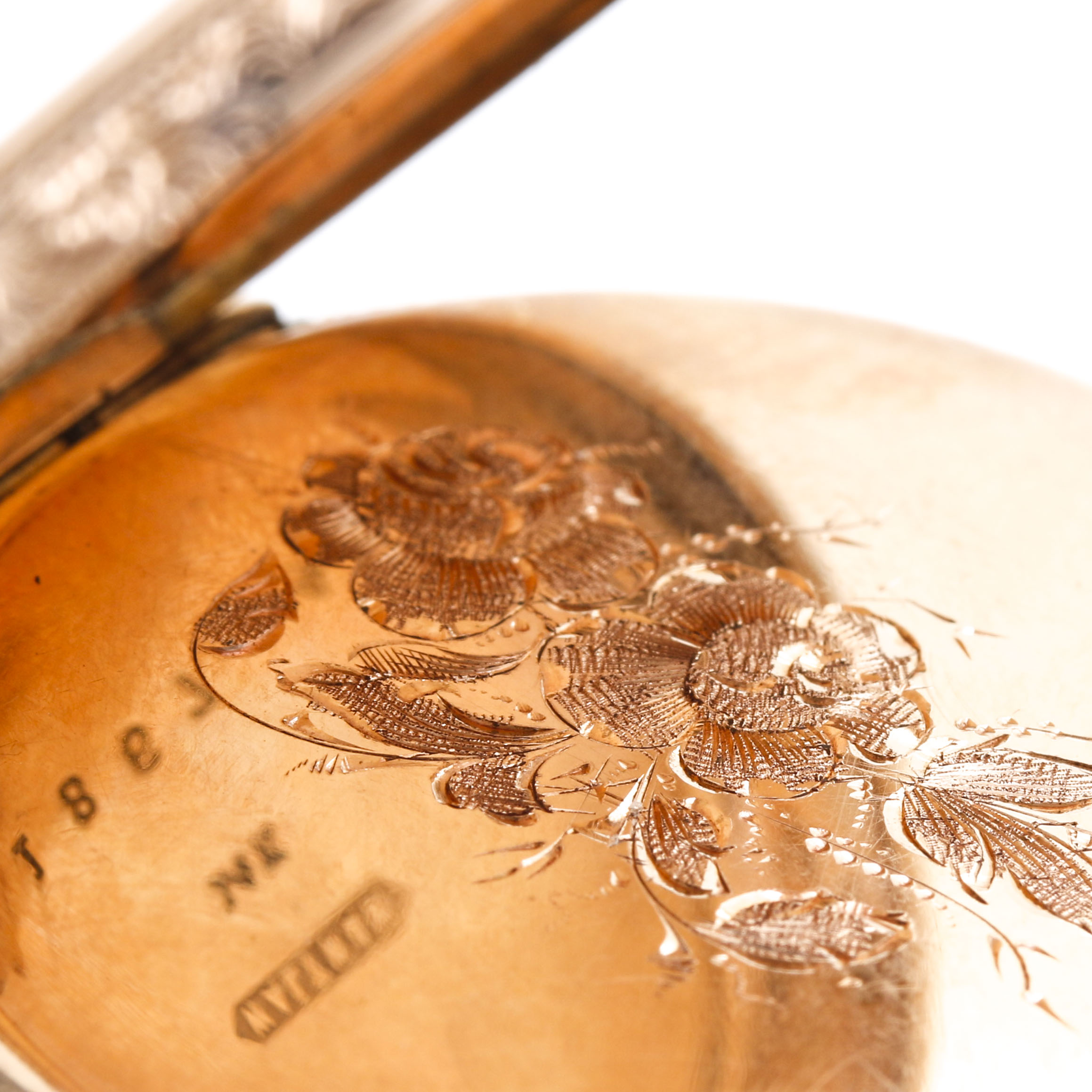 Circa 1888 Antique 14K Rose Gold A.W. Co. Waltham Pocket Watch