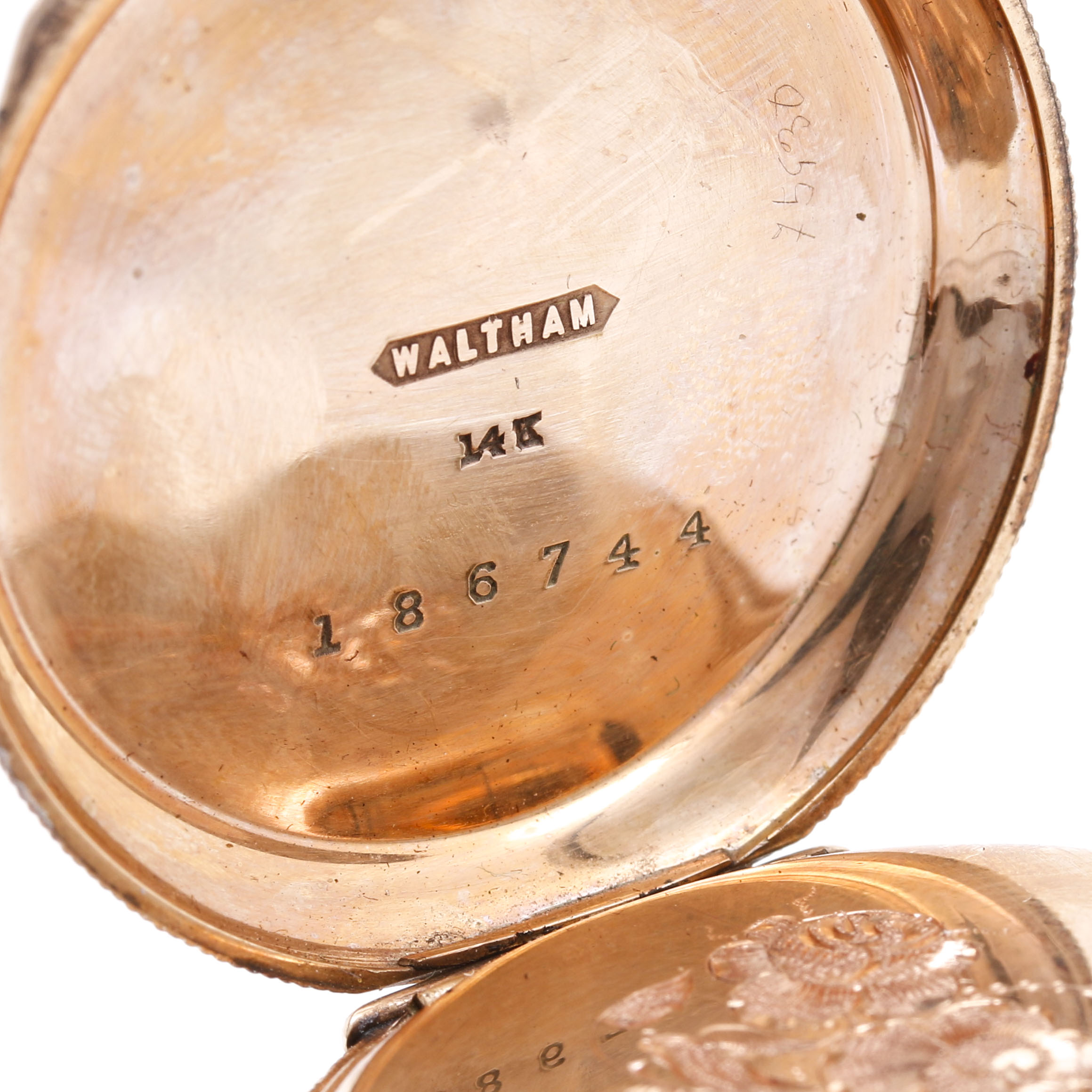 Circa 1888 Antique 14K Rose Gold A.W. Co. Waltham Pocket Watch