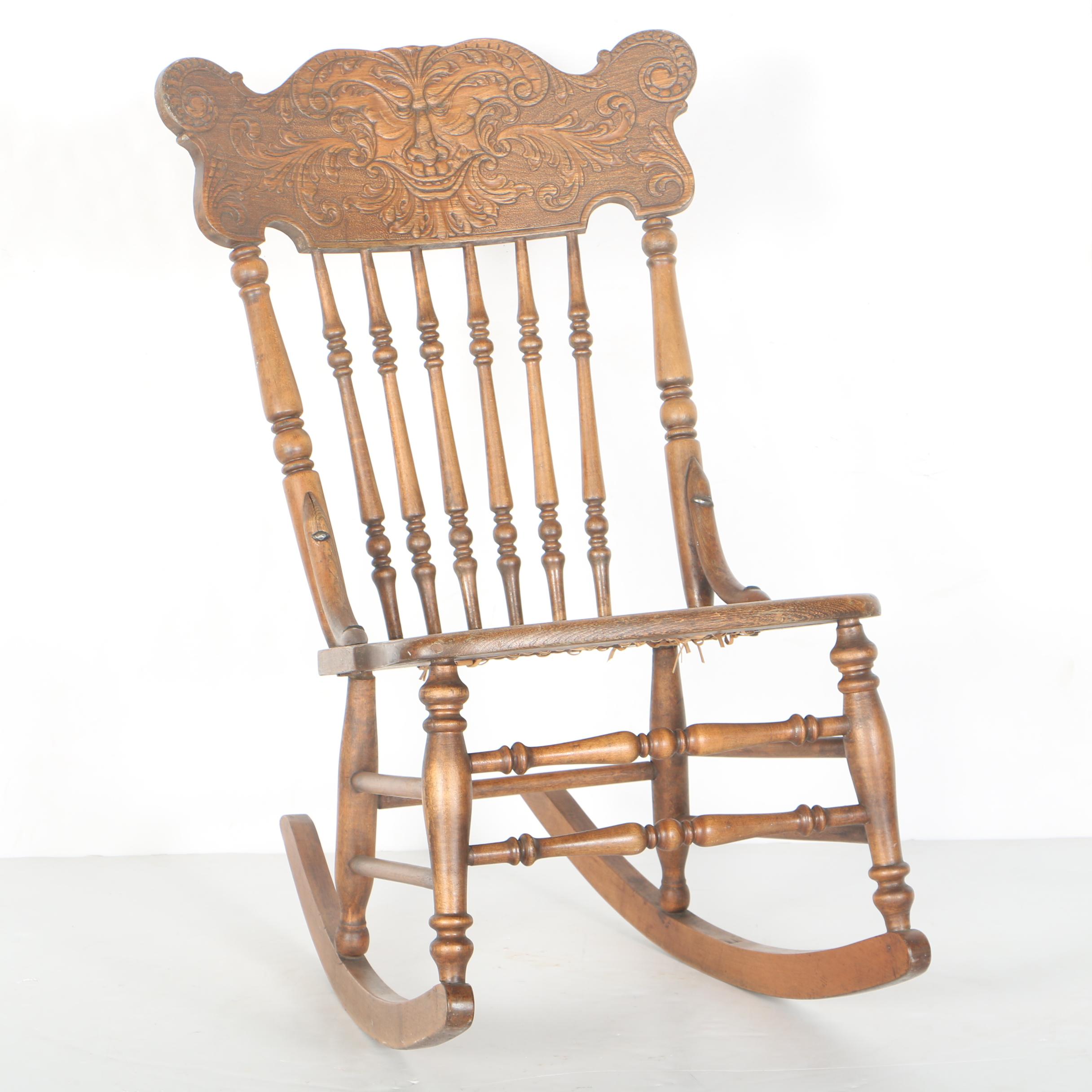 Vintage Pressed "Northwind" Oak Rocking Chair