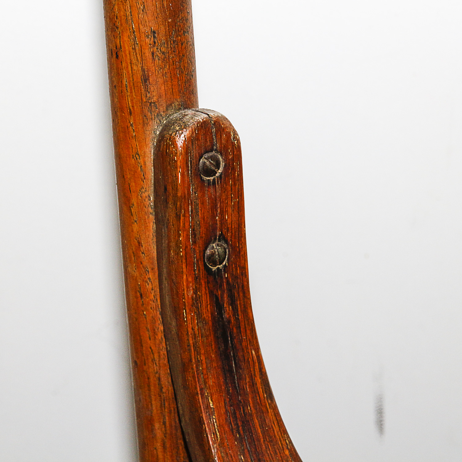 Antique Pressed Back Rustic Oak Rocking Chair