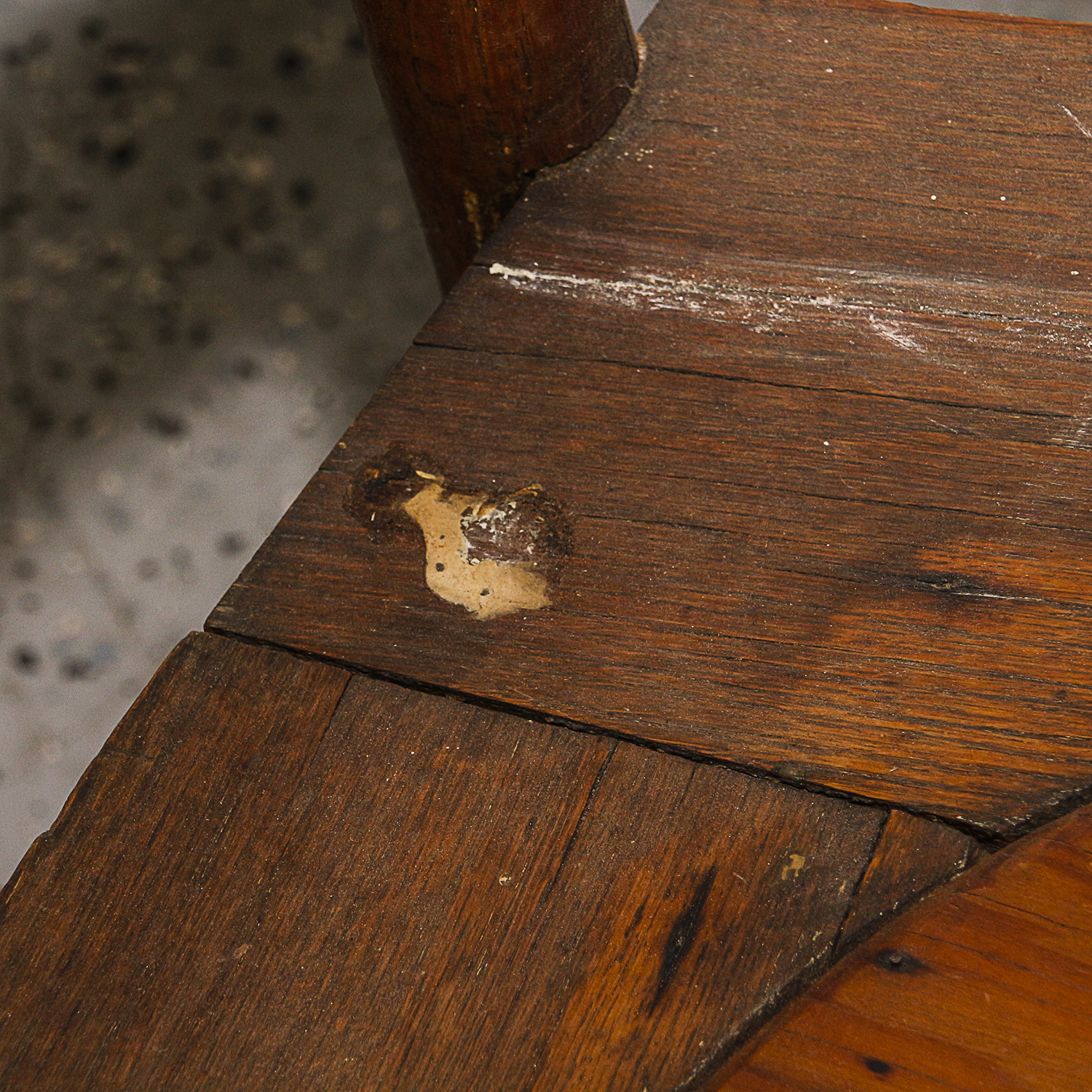 Antique Pressed Back Rustic Oak Rocking Chair