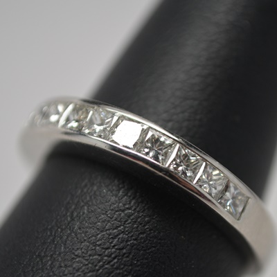 Platinum 0.96 CTW Princess Cut Diamond Ring