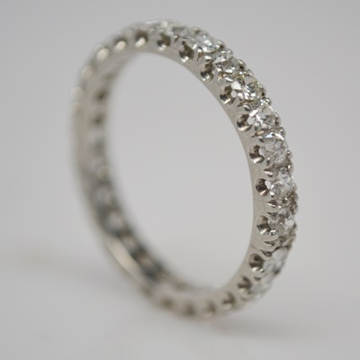 Vintage Platinum Diamond Eternity Band