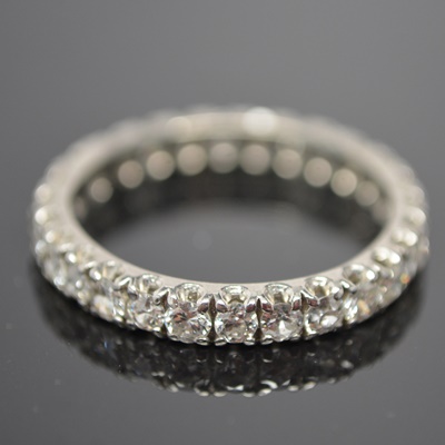 Vintage Platinum Diamond Eternity Band