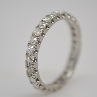 Vintage Platinum Diamond Eternity Band