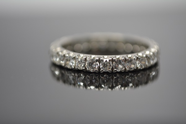 Vintage Platinum Diamond Eternity Band