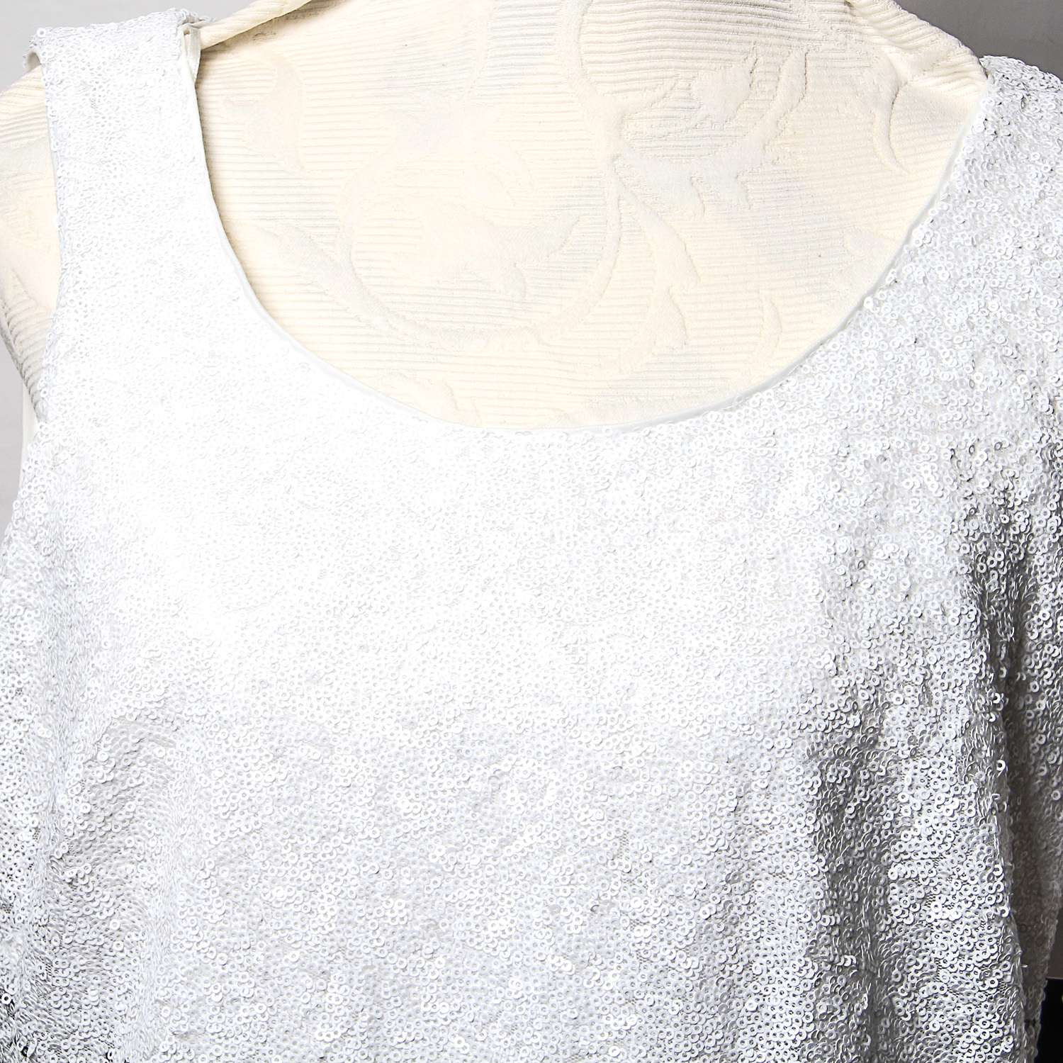 White and Black Sequined Dress by Maia