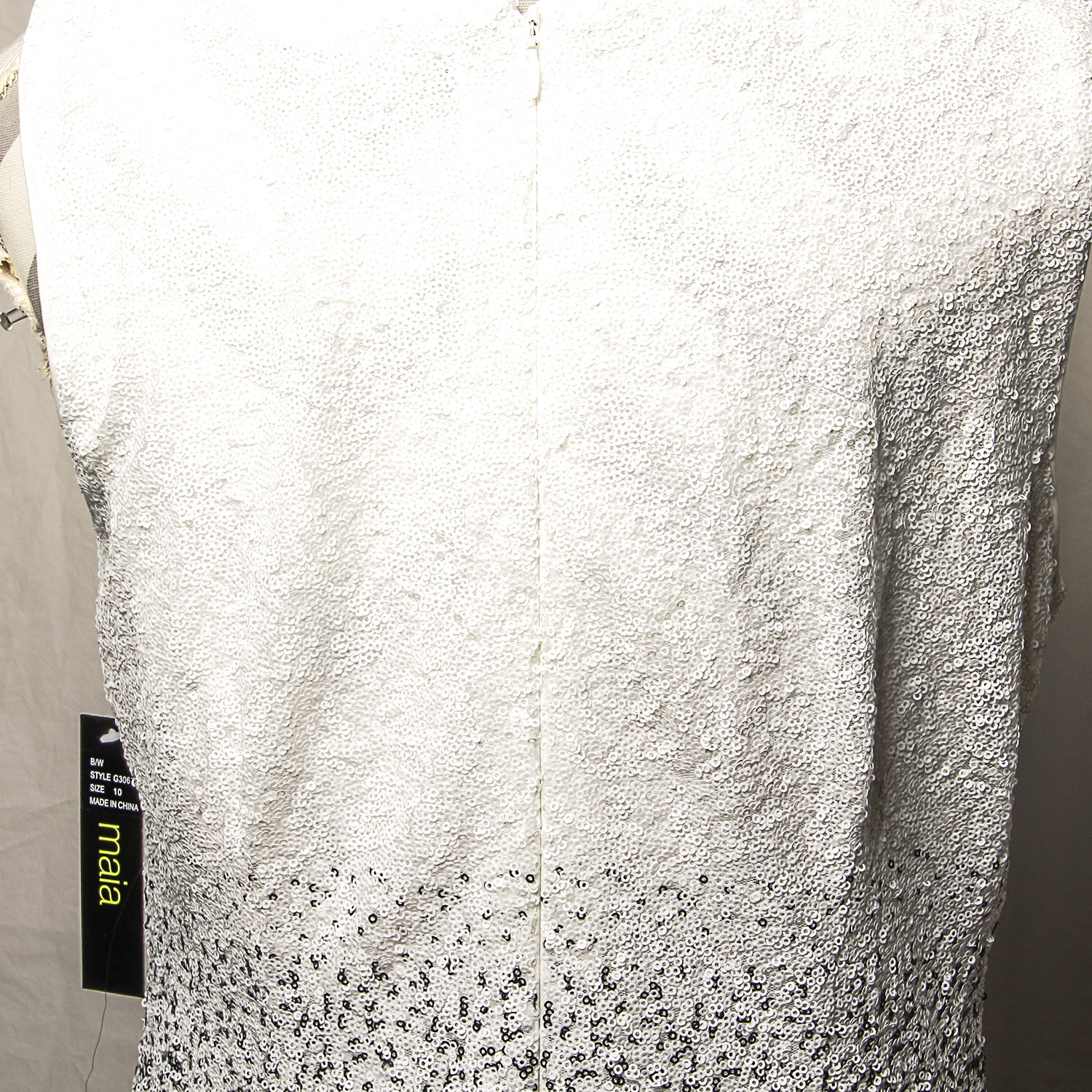 White and Black Sequined Dress by Maia