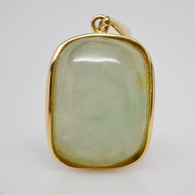14K Yellow Gold Jadeite Pendant