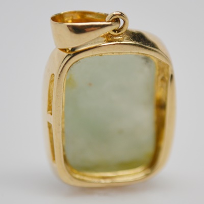 14K Yellow Gold Jadeite Pendant