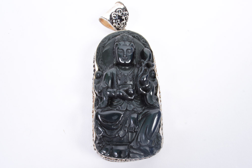 Silver Tone Jewelry Collection Featuring Carved bone