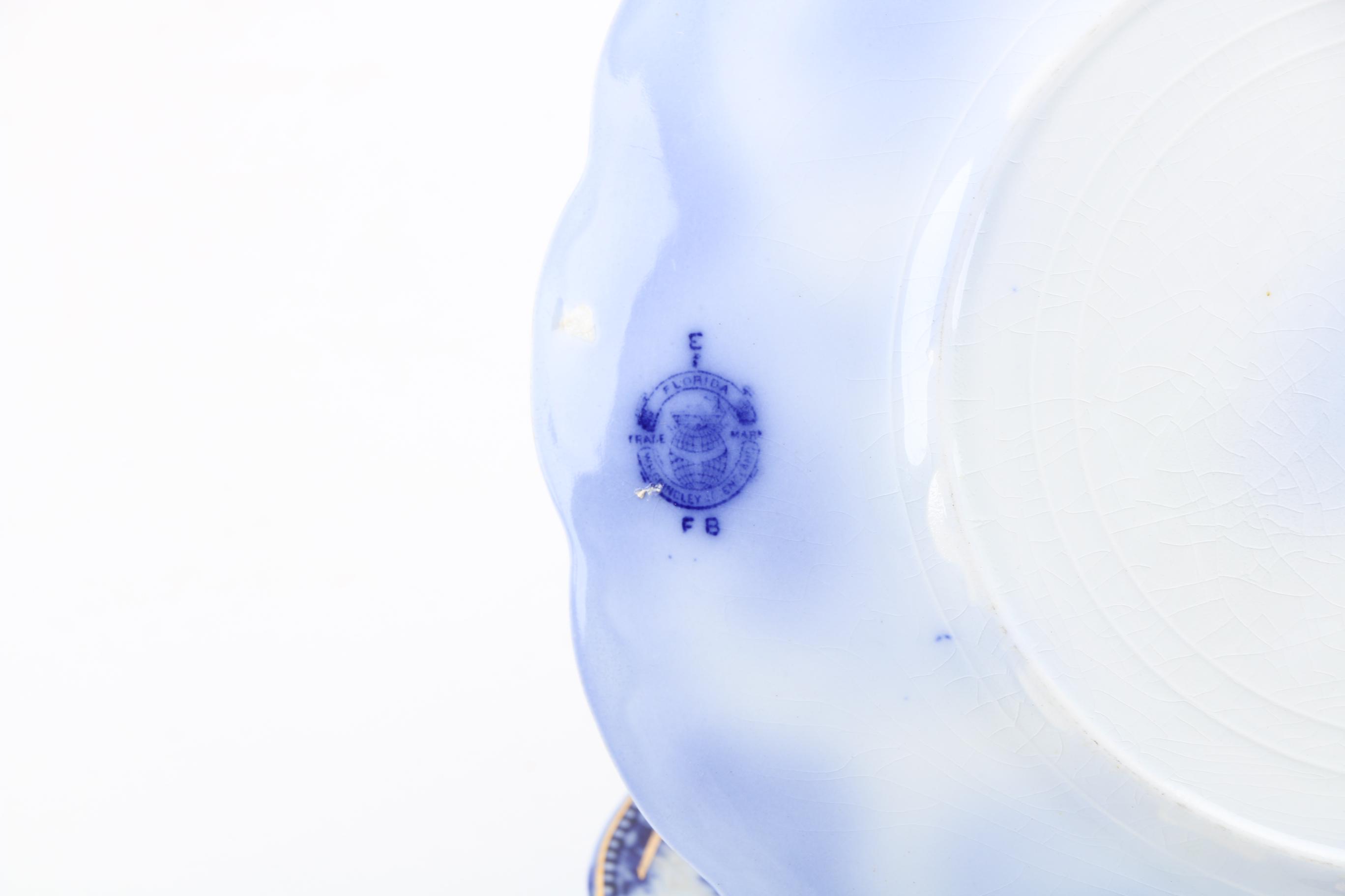 Vintage W.H. Grindley "Florida" Flow Blue Earthenware Plates