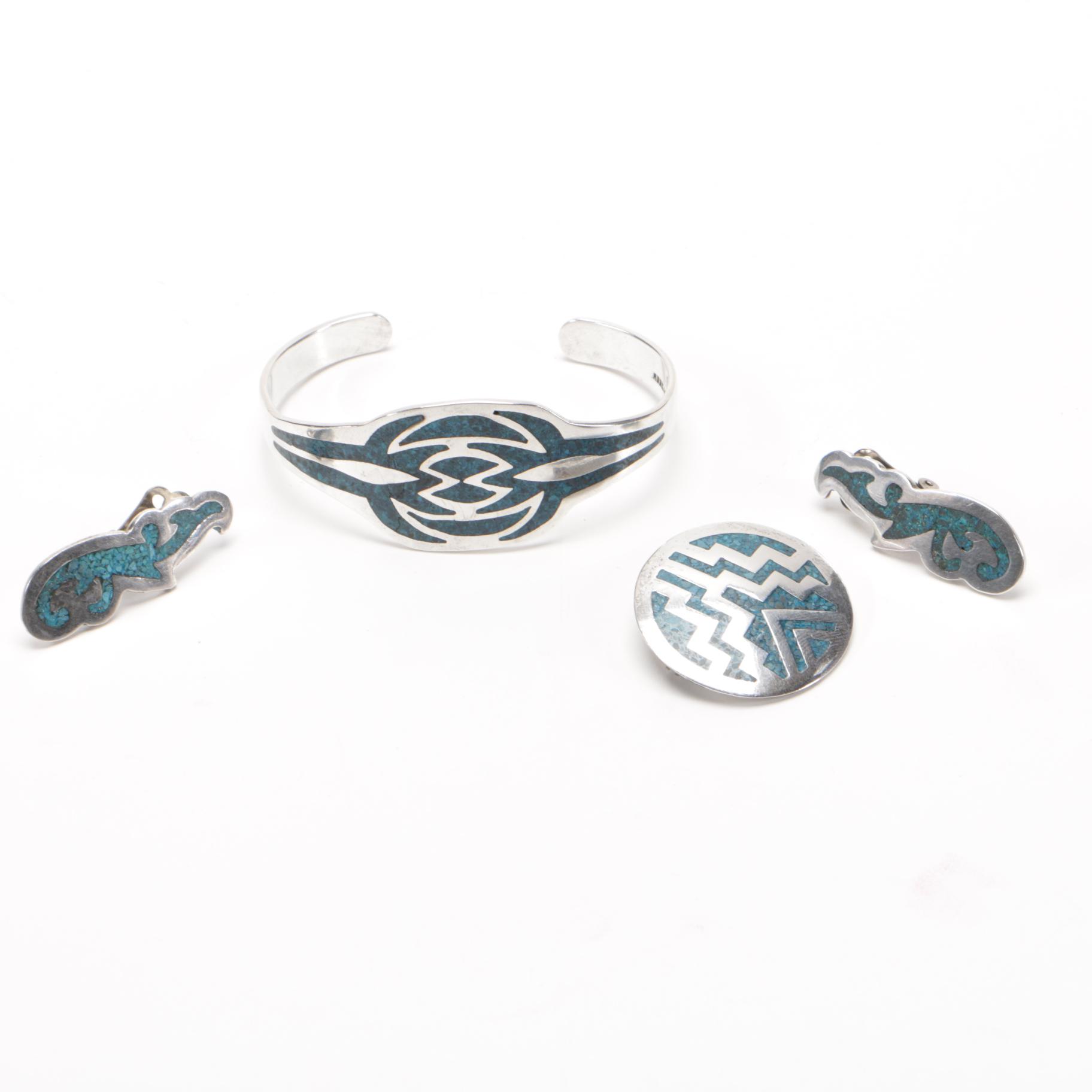 Sterling Silver Jewelry With Turquoise Inlays