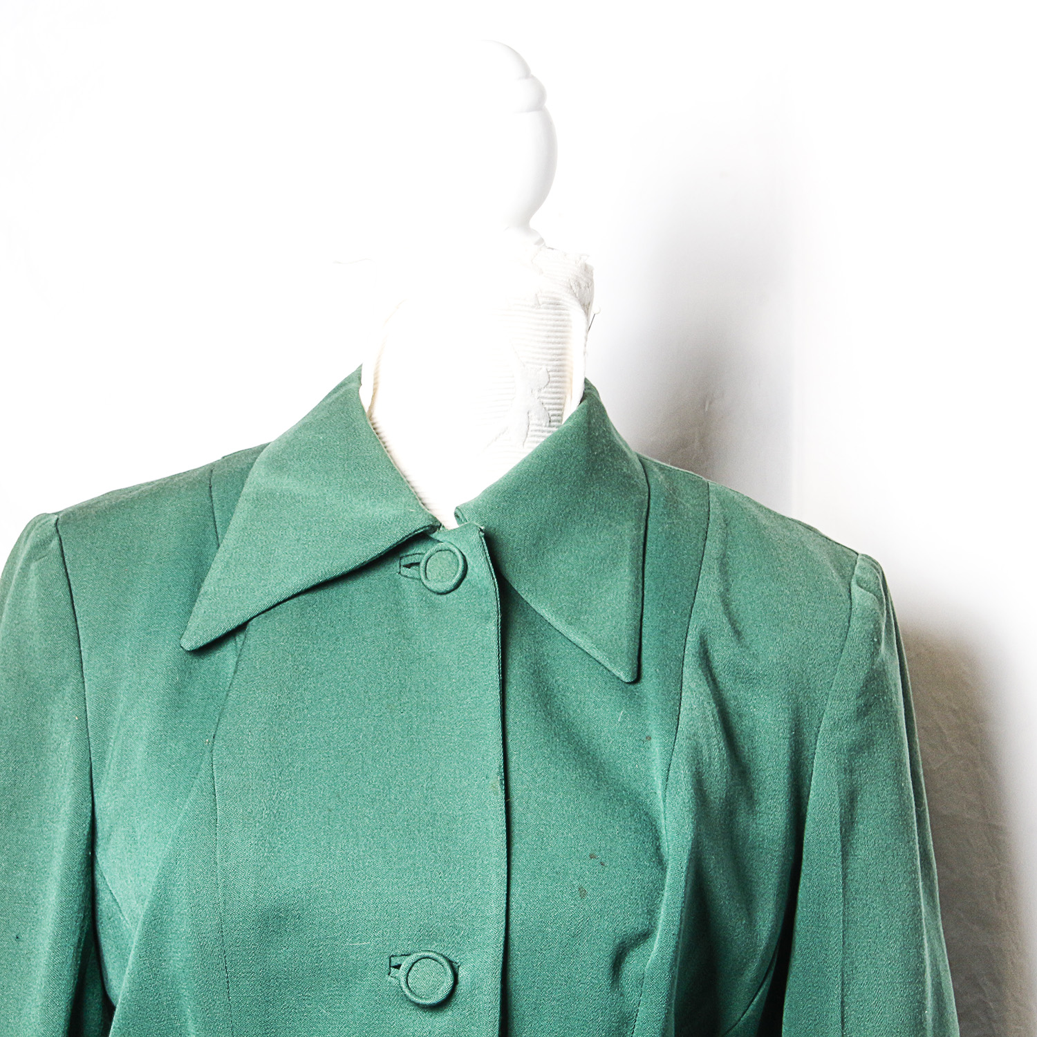 Vintage Wool Green Skirt Suit