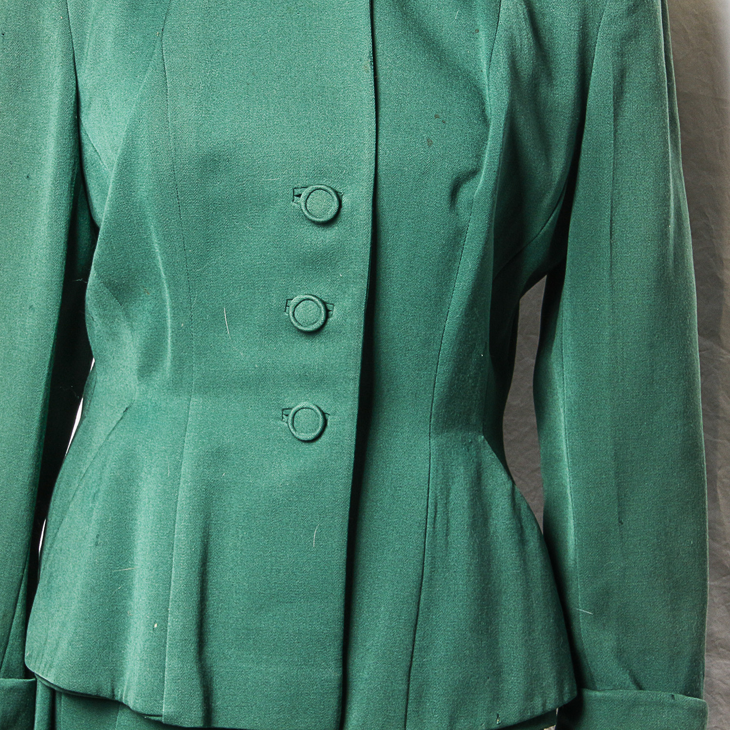 Vintage Wool Green Skirt Suit