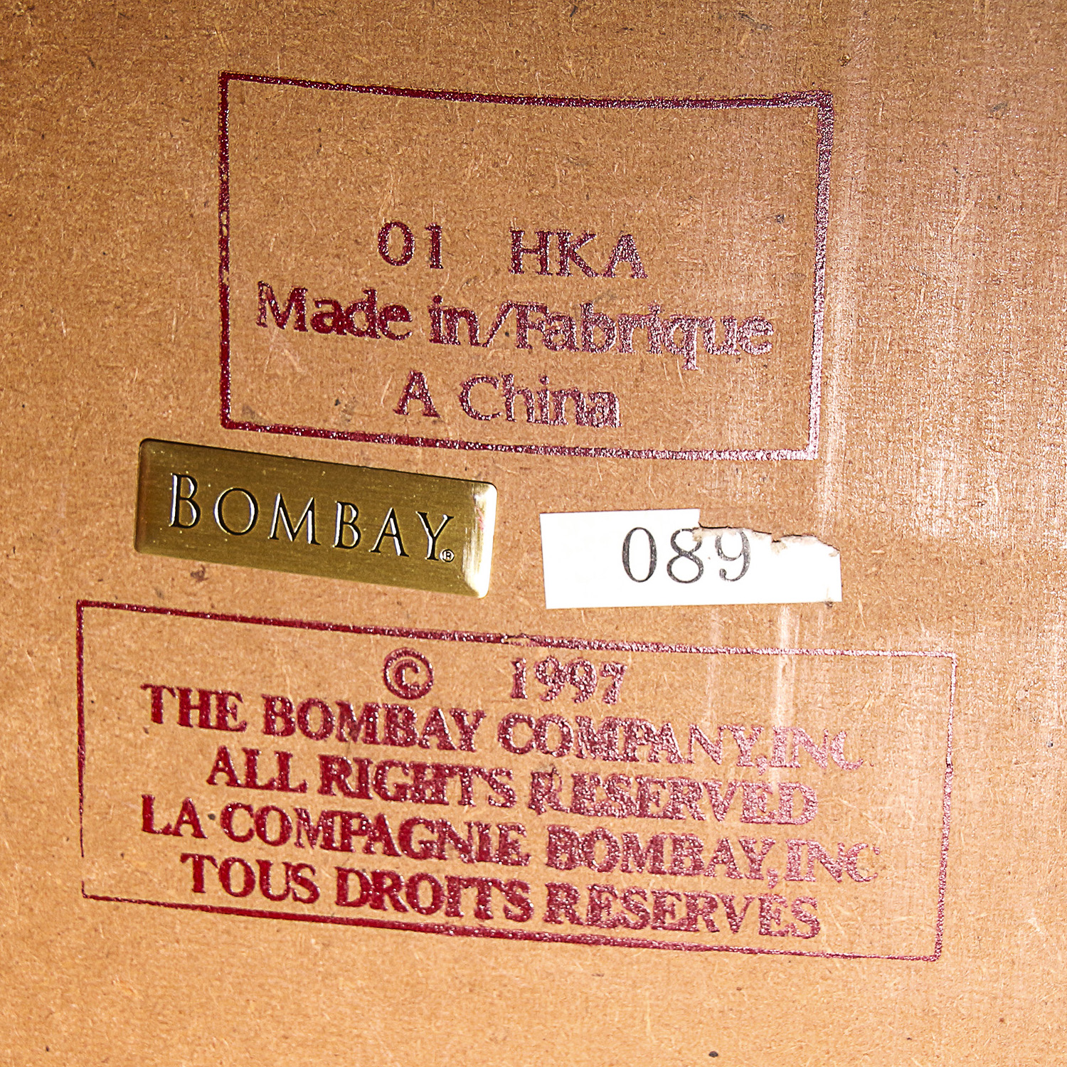 Traditional Wooden Desk by Bombay with Custom Cut Glass Surface