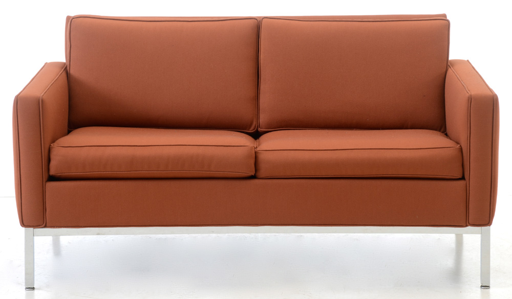 Steelcase Rust Twill Upholstered Loveseat