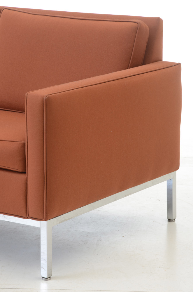 Steelcase Rust Twill Upholstered Loveseat